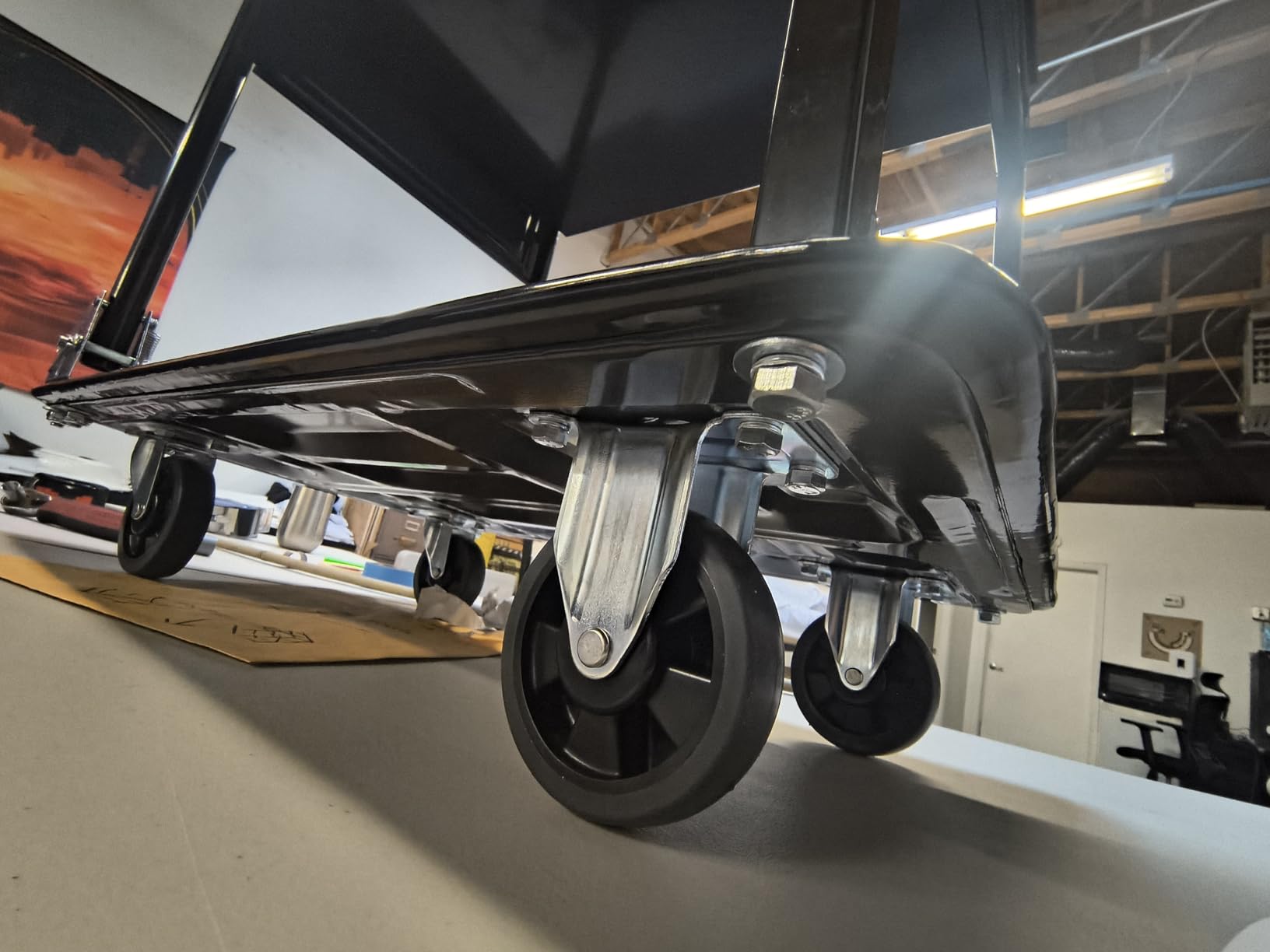 VEVOR Heavy Duty Platform Truck, 2000 LBS Industrial Steel Flatbed Cart with 360-Degree Swivel Wheels, Platform Push Cart Dolly, Easy Storage for Warehouse/Garage/Moving/Garden (48