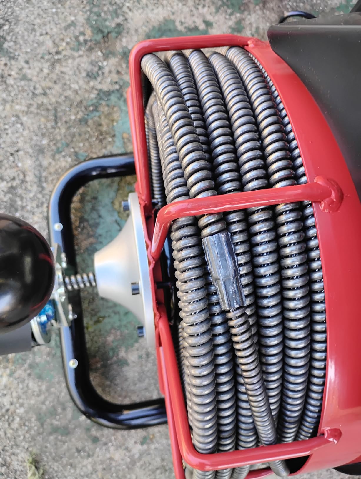 VEVOR Drain Cleaner Machine 100 FT x 1/2 Inch, Auto Feed Sewer Snake Auger on Wheels, Portable Drain Cleaning Machine with 4 Cutters & Air-activated Foot Switch for 2