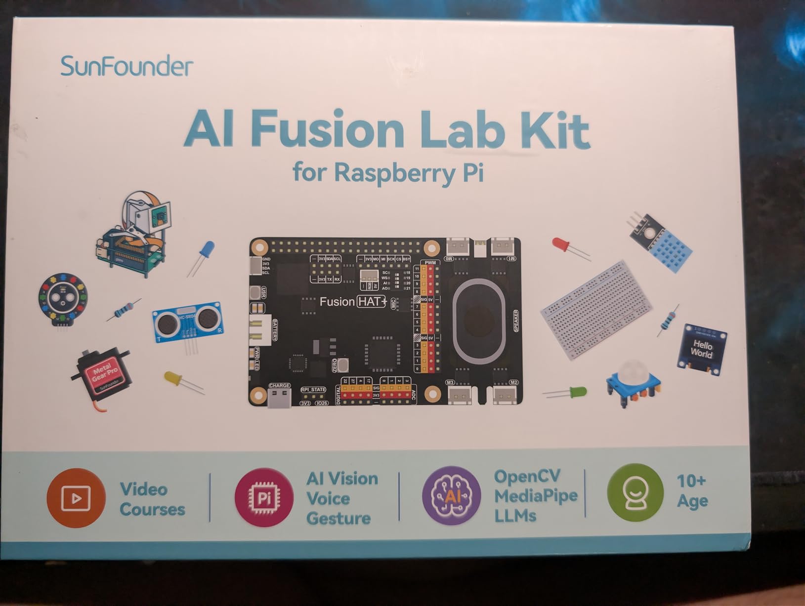 SunFounder AI Fusion Lab Kit for Raspberry Pi 5/4/3B+/Zero 2w, LLMs ChatGPT/Gemini/Grok, YOLO&OpenCV & MediaPipe, Python, Video Courses for Beginners Engineers customer photo 1