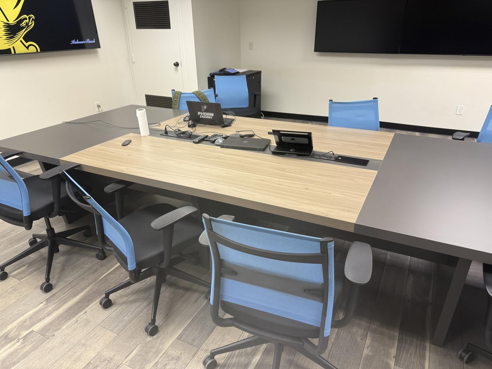 10FT Conference Table, Large Meeting Table for 10 People, Business Style Training Table with Charging Stations & 2