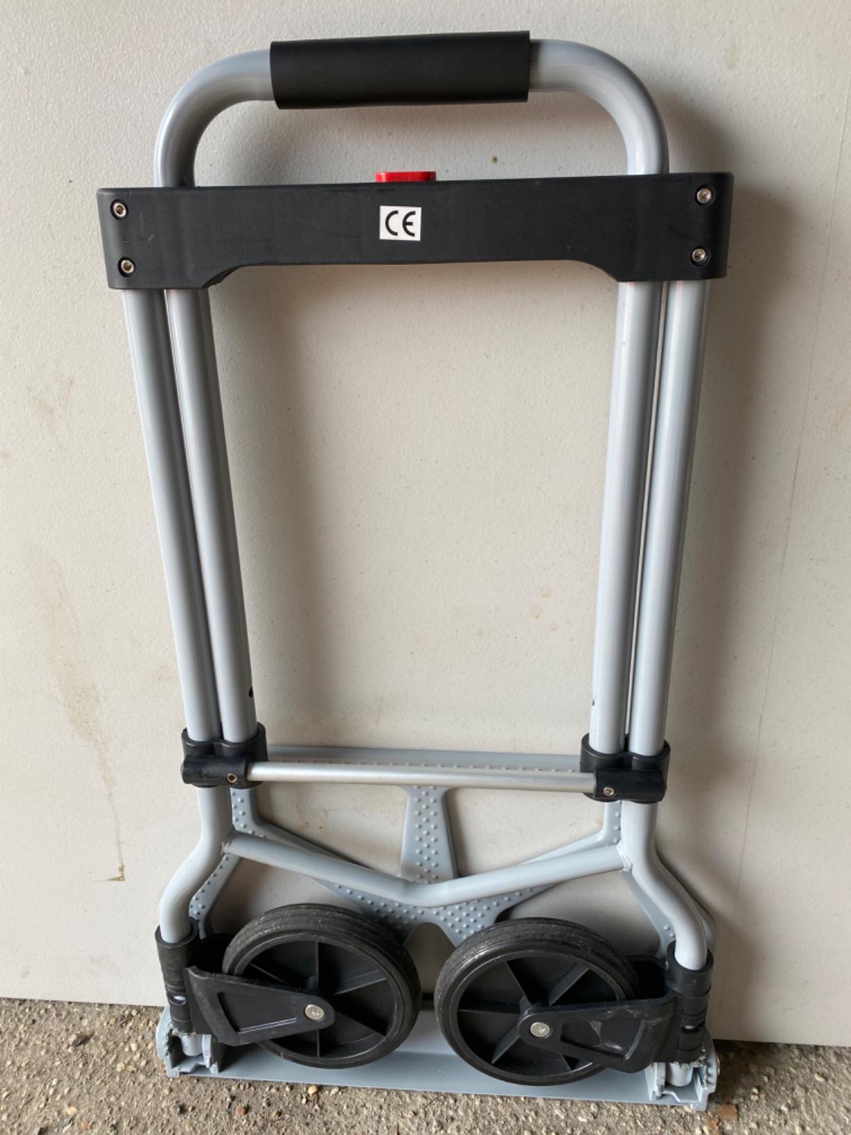 Heavy Duty 1000lbs Hand Truck, 4-in-1 Convertible Stair Climbing Dolly | Foldable Platform Utility Cart with Rubber Tri-Wheels and 2 Bungee Cords for Moving Boxes, Red customer photo 1