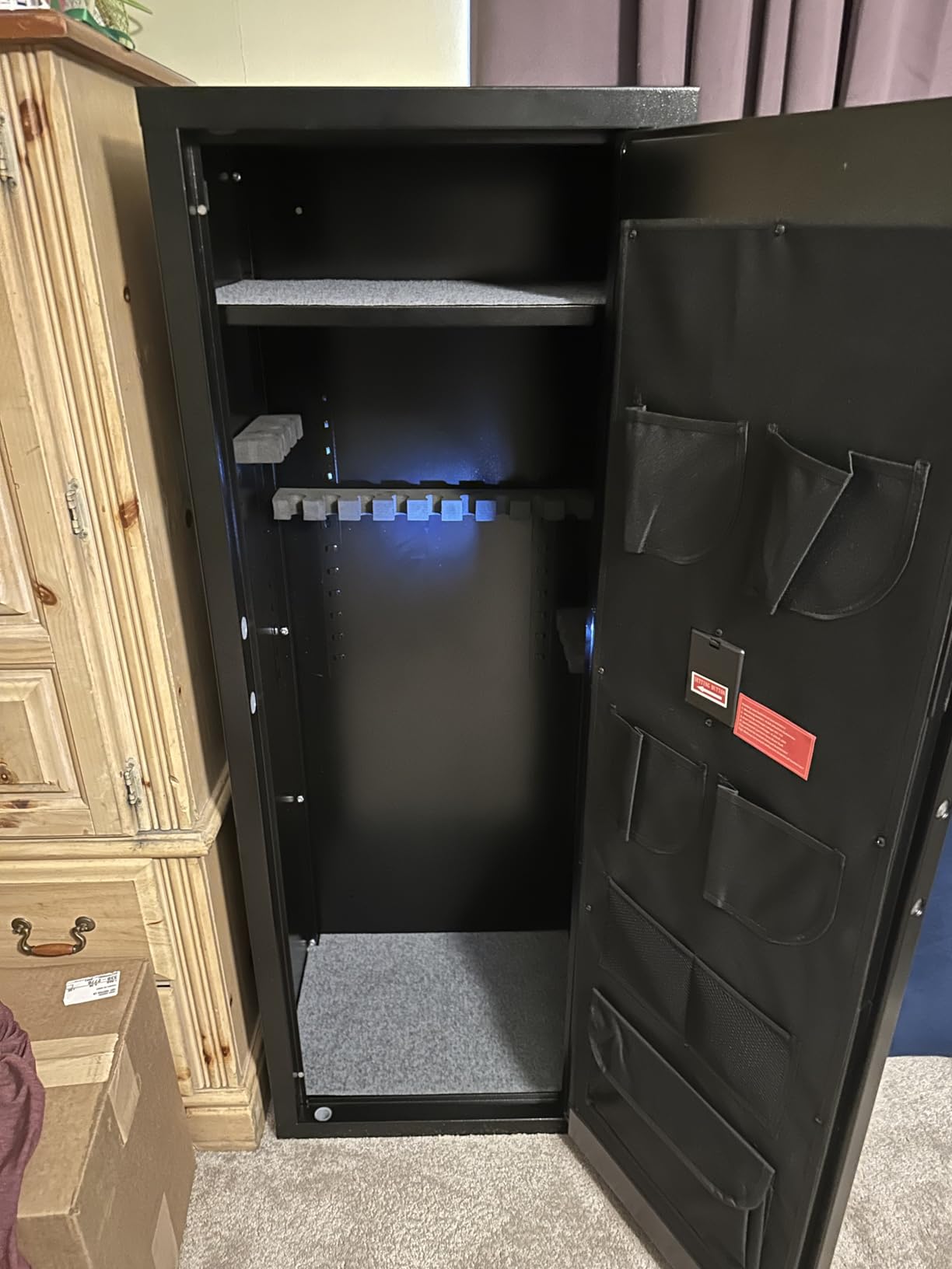 Bonusall 10-15 Gun Safe with Keyboard, Quick Access Rifle Gun Safe, Gun Cabinet for Rifles with 4 Short Gun Pockets and Adjustable Rifle Rack for Home, Garage, Hunter Cabin - Black customer photo 1
