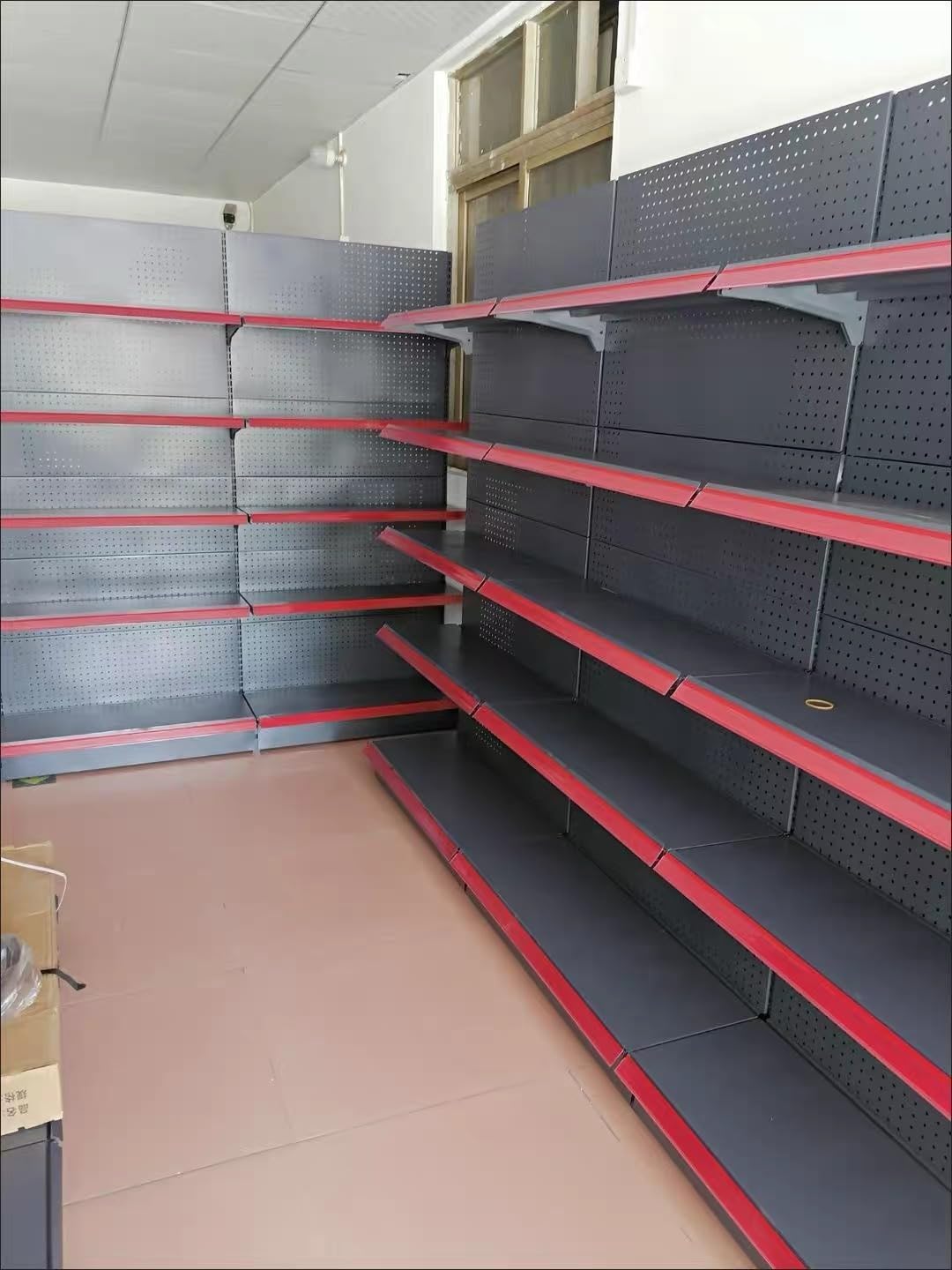Gondola Shelving Unit for Retail Store, Heavy Duty Supermarket Display Rack, Double-Sided Metal Shelf with Adjustable Layers for Grocery, Convenience Store & Commercial Use (White, W106*D31*H63) customer photo 2