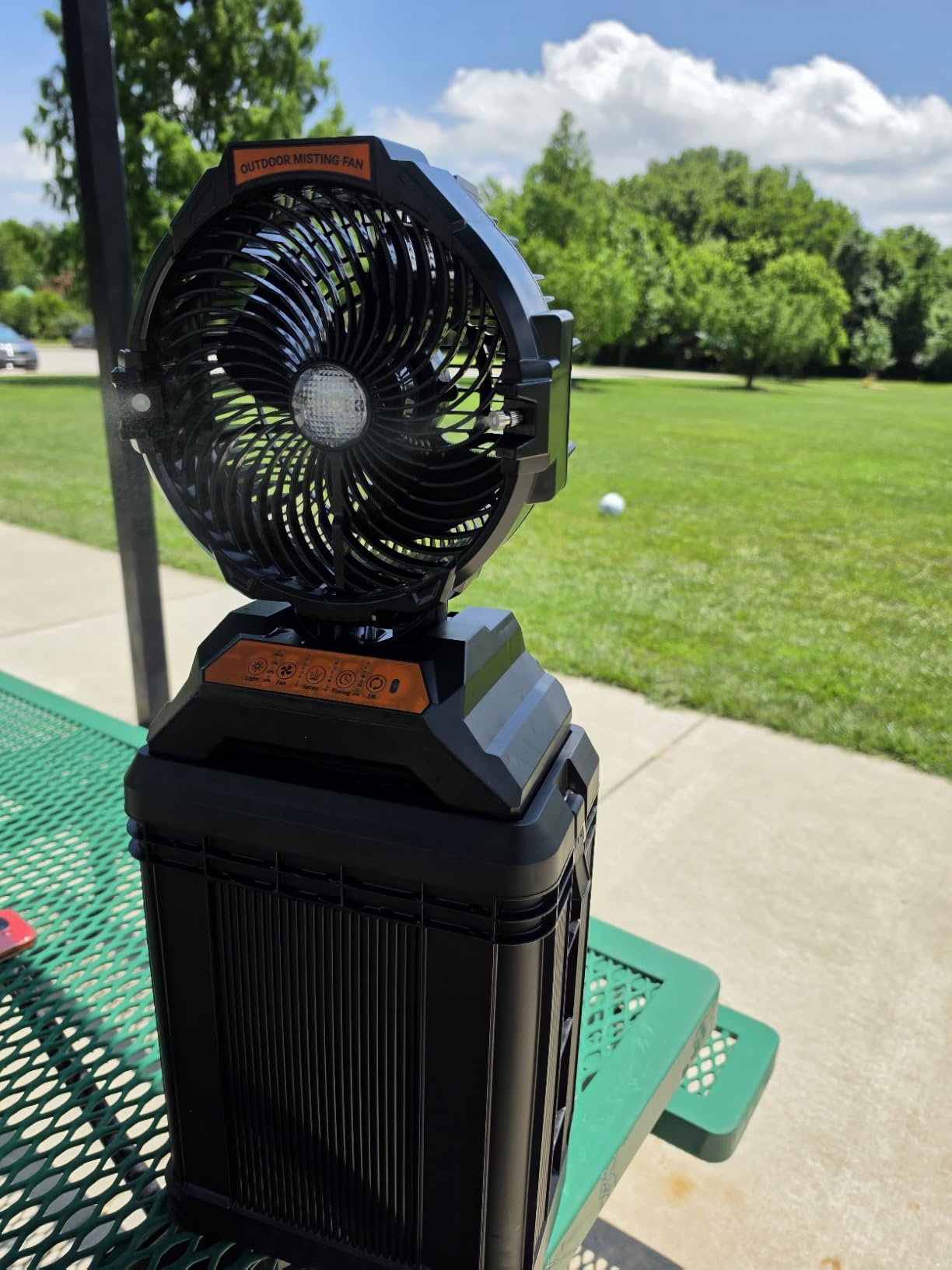 WESTTREE Misting Fan Portable Rechargeable with 4 Gal Large Bucket, Mist Fan with Retractable Handle & Oscillating Mister Outdoor Camping Cooling Fan for Patio/Beach/Fishing/Golf/Travel Essentials customer photo 1