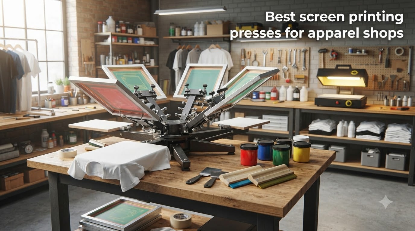 Best screen printing presses for apparel shops