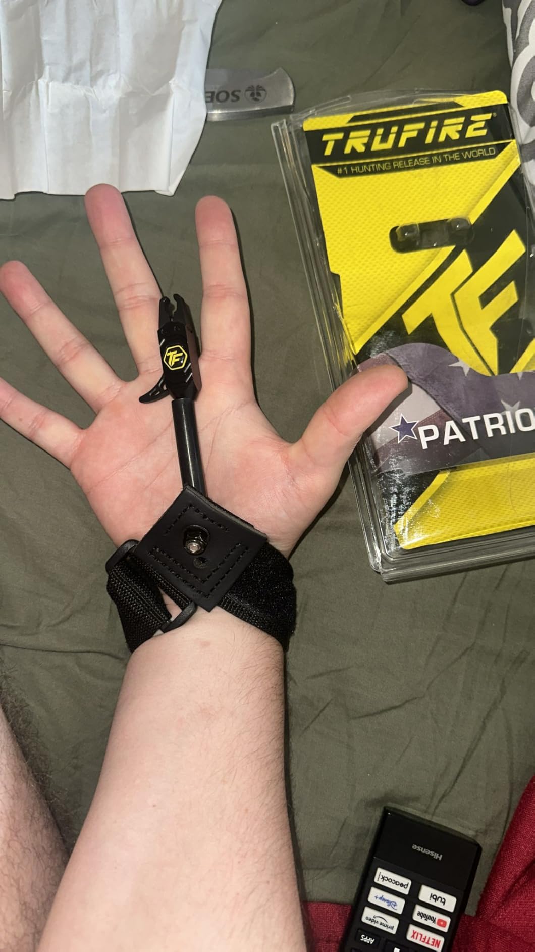 Tru-Fire Patriot Archery Compound Bow Release - Adjustable Black Wrist Strap customer photo 2