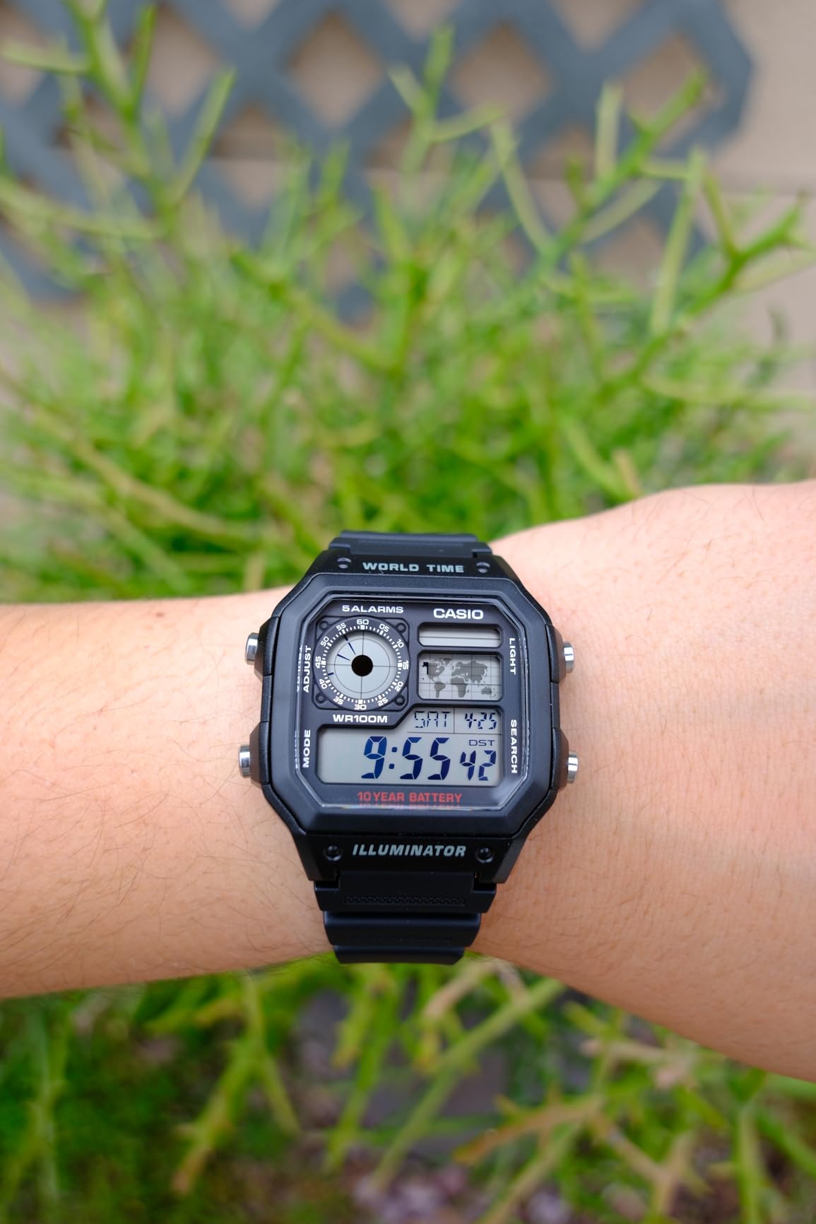 Casio AE1200WH Series | Men's Digital Watch | 100M WR | Multi Alarms | 100 SEC Stopwatch | Countdown Timer | World Map for World Time | LED Light | LC Analog Display | 10 Year Battery customer photo 1