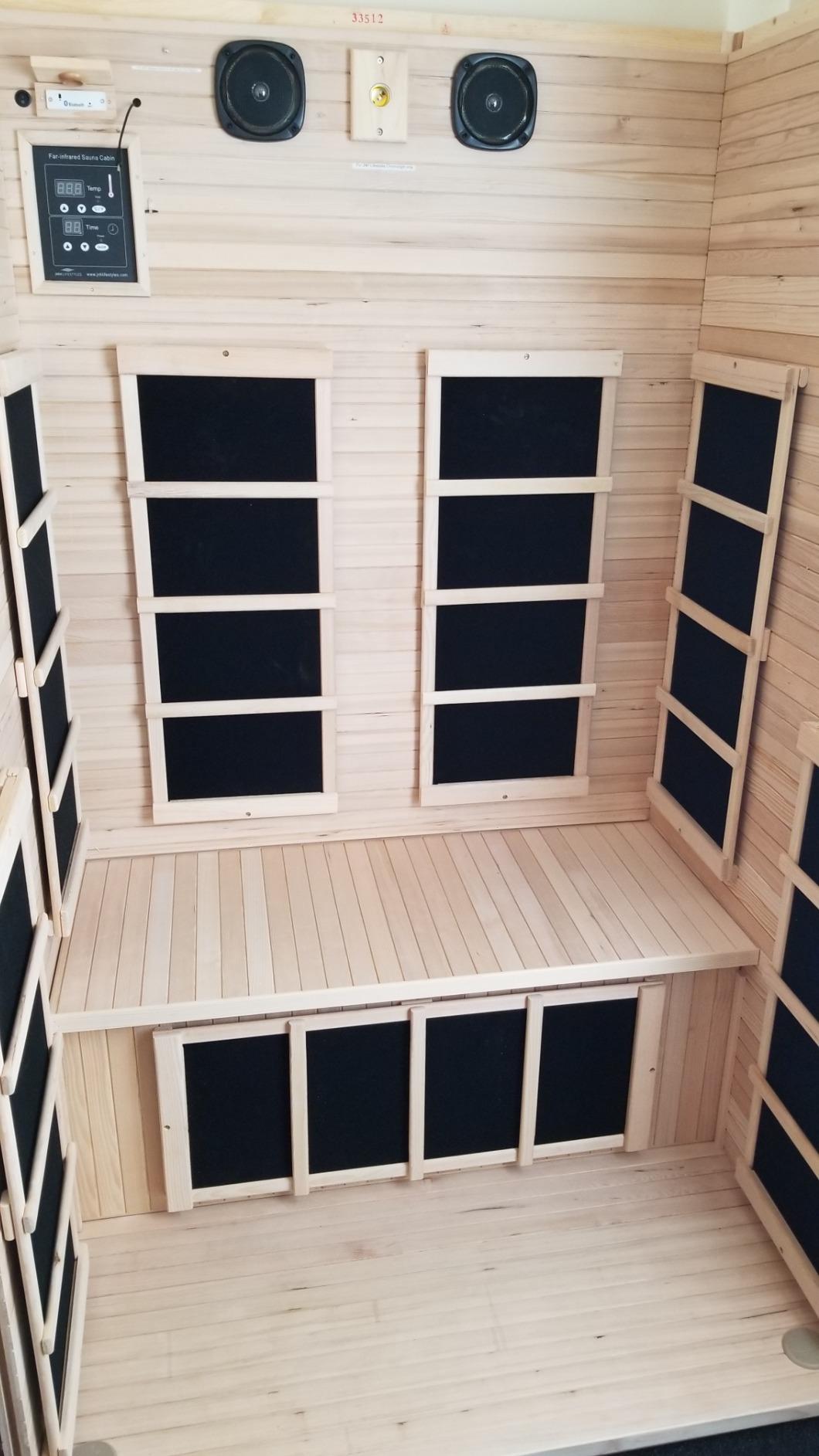 JNH Lifestyles Joyous 2 Person Low EMF 7 Carbon Heating Panel Far Infrared Sauna in Canadian Hemlock Wood with Bluetooth, MP3 Aux Connection customer photo 1