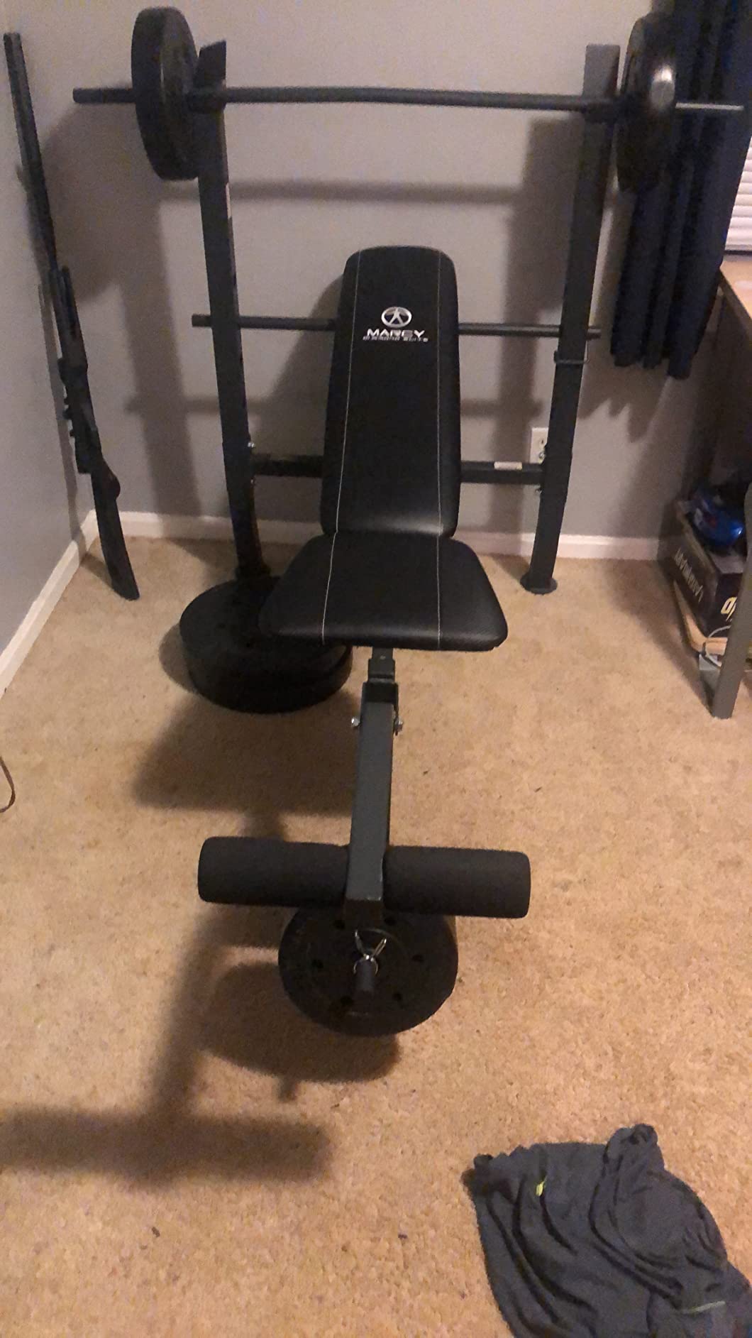 Marcy Standard Bench with 80lbs to 100 lbs Vinyl-Coated Weight Set for Strength Training Lifting for Home Gym customer photo 1