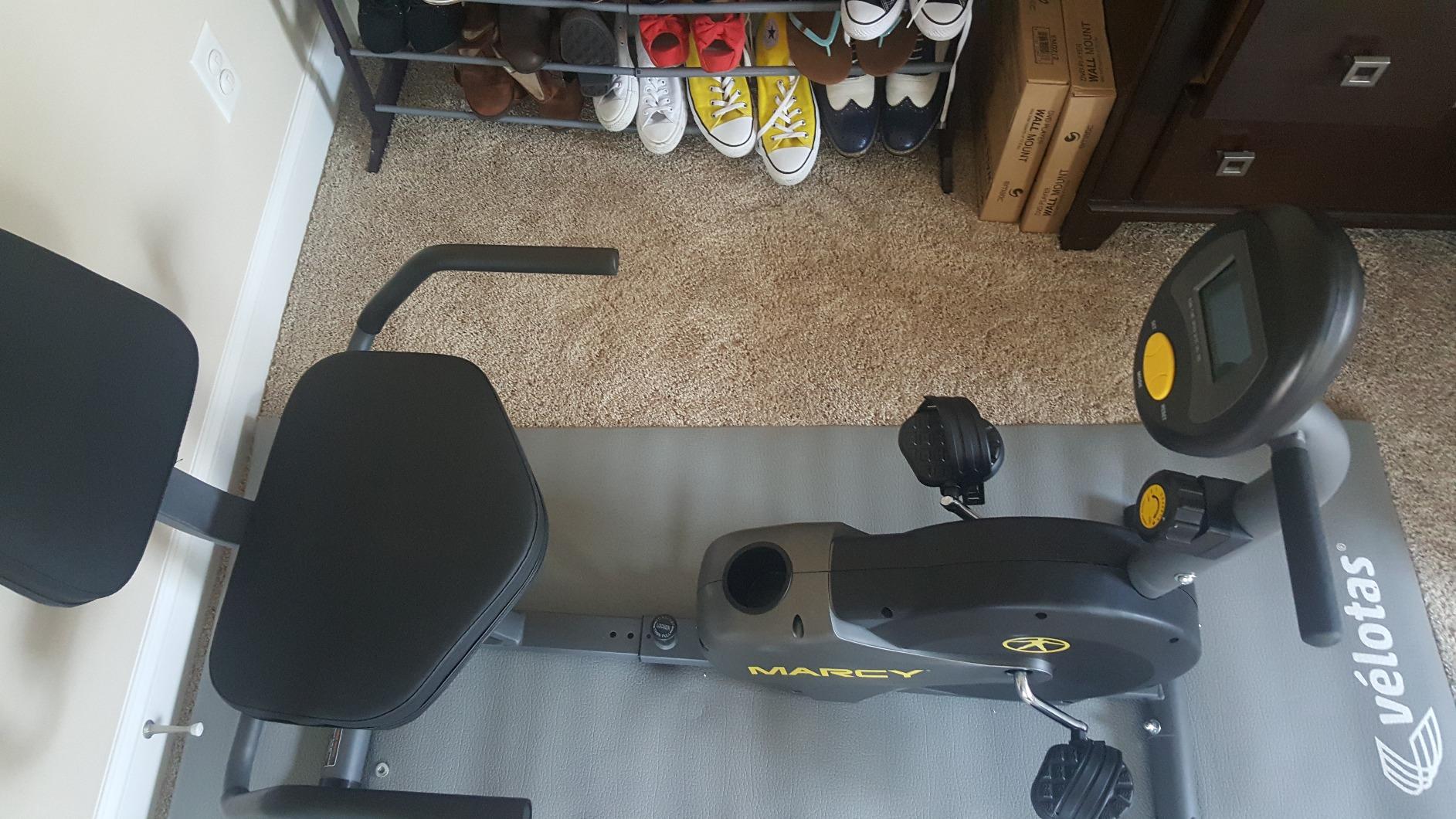 Marcy Magnetic Recumbent Bike with Adjustable Resistance and Transport Wheels NS-716R customer photo 1