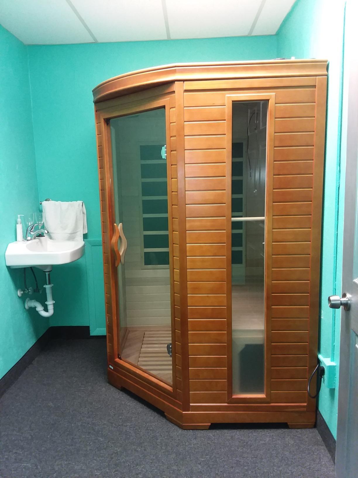 Dynamic Hemming 2 Person Infrared Corner Sauna for Home, Low EMF Indoor Saunas Full Size Indoor Personal Spa 49