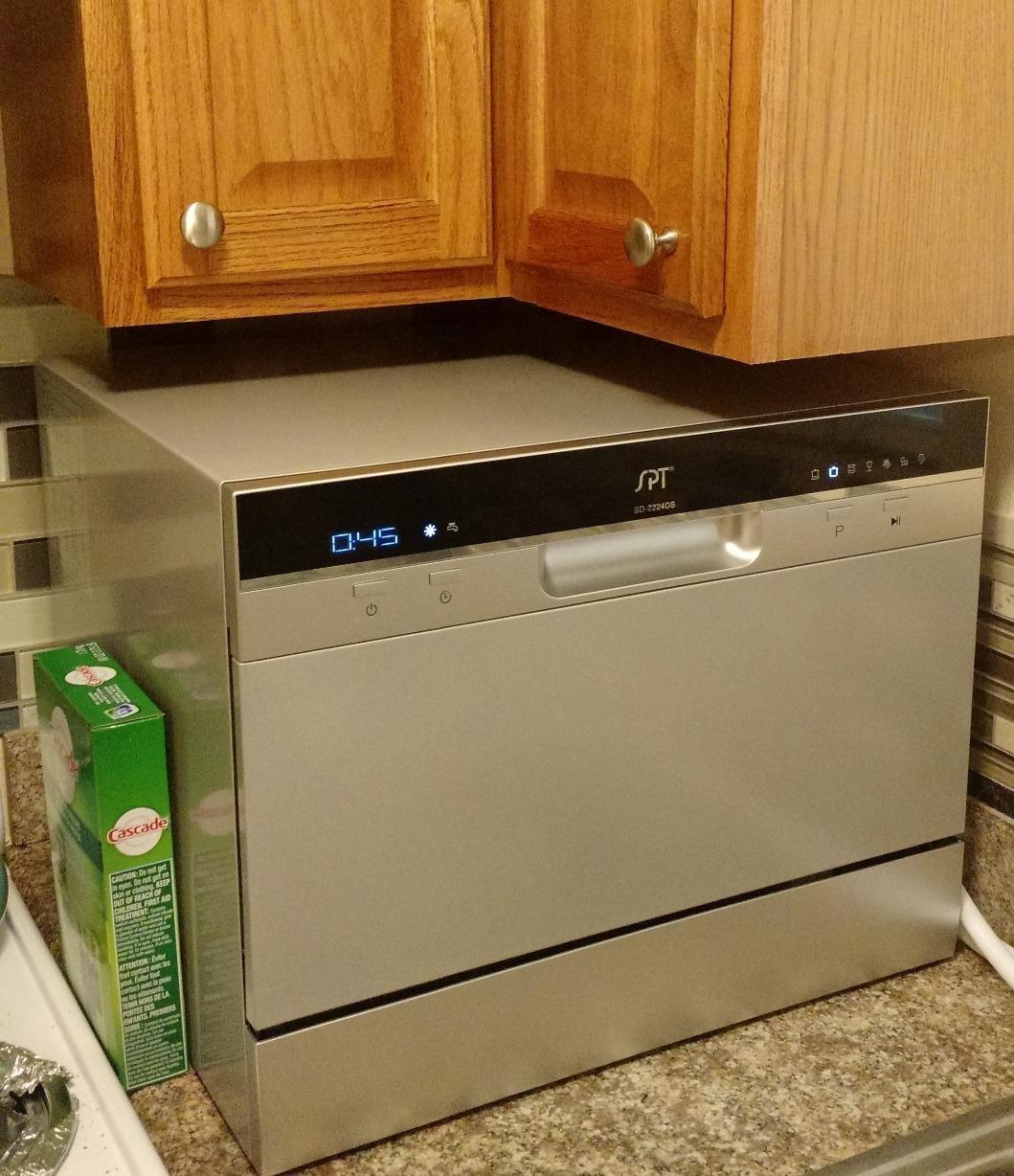 SPT SD-2224DS ENERGY STAR Compact Countertop Dishwasher with Delay Start - Portable Dishwasher with Stainless Steel Interior and 6 Place Settings Rack Silverware Basket, Silver customer photo 2