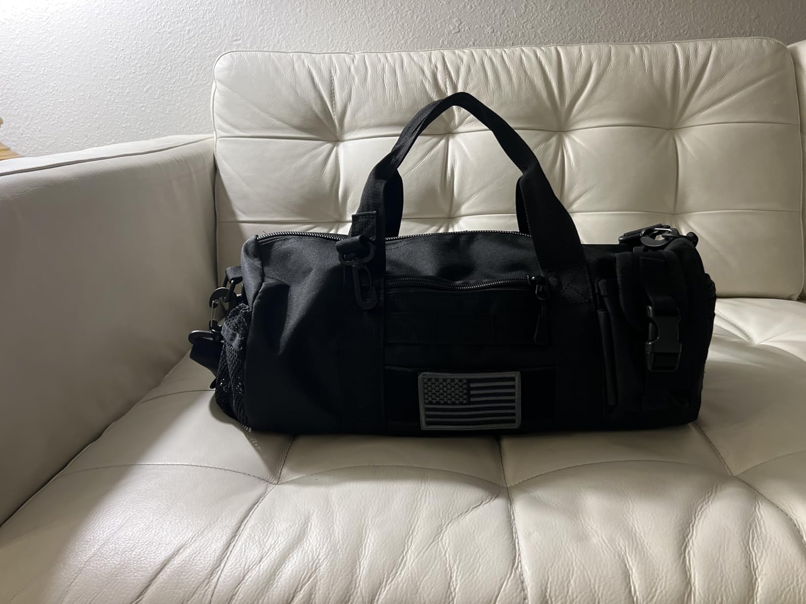 ArcEnCiel Small Tactical Duffle Bag Men Gym Pack Military Molle Shoulder Bags Shoes Storage Sports Handbag with Patch (Black) customer photo 1