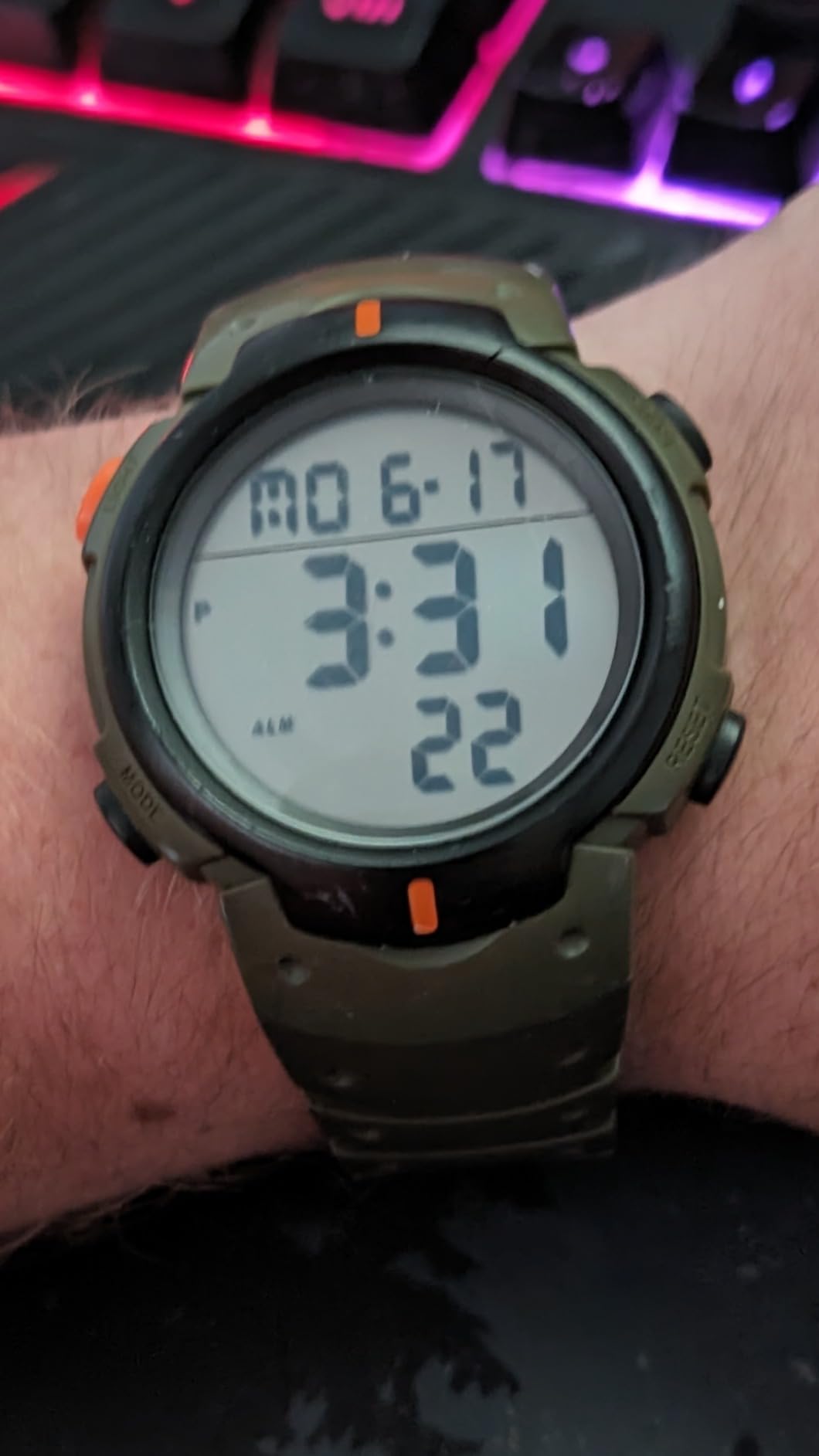 Men's Simple Outdoor Sports Digital Watch Waterproof Swim 50MM customer photo 1