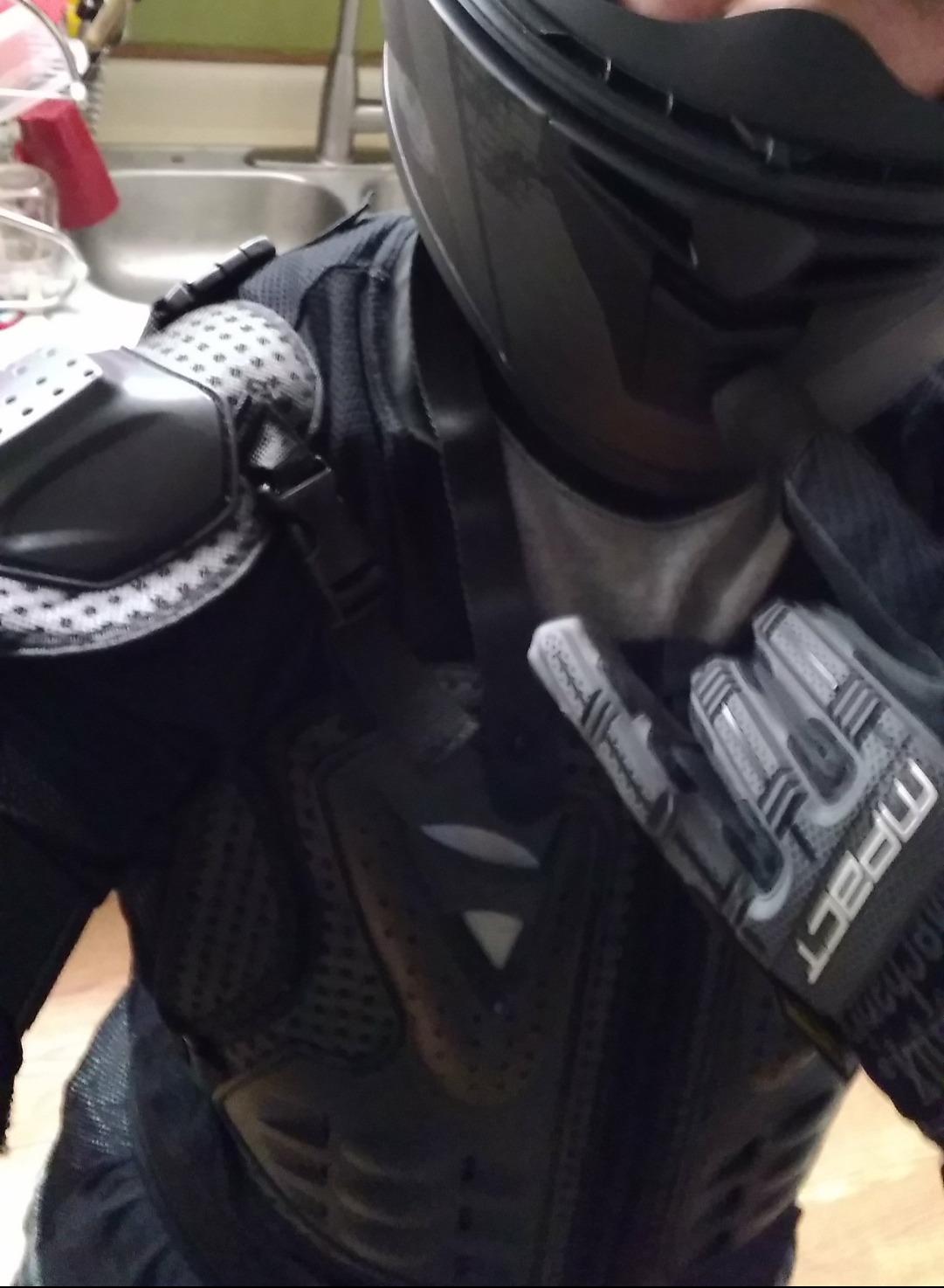 GUTE Motorcycle Armor Jacket Full Body Armor Men 2XL | PE Hard Shell, 1.5cm EVA Foam, Chest/Back/Shoulder/Elbow Coverage, Adjustable Kidney Belt, Ventilated Mesh, Removable Spine Armor customer photo 2