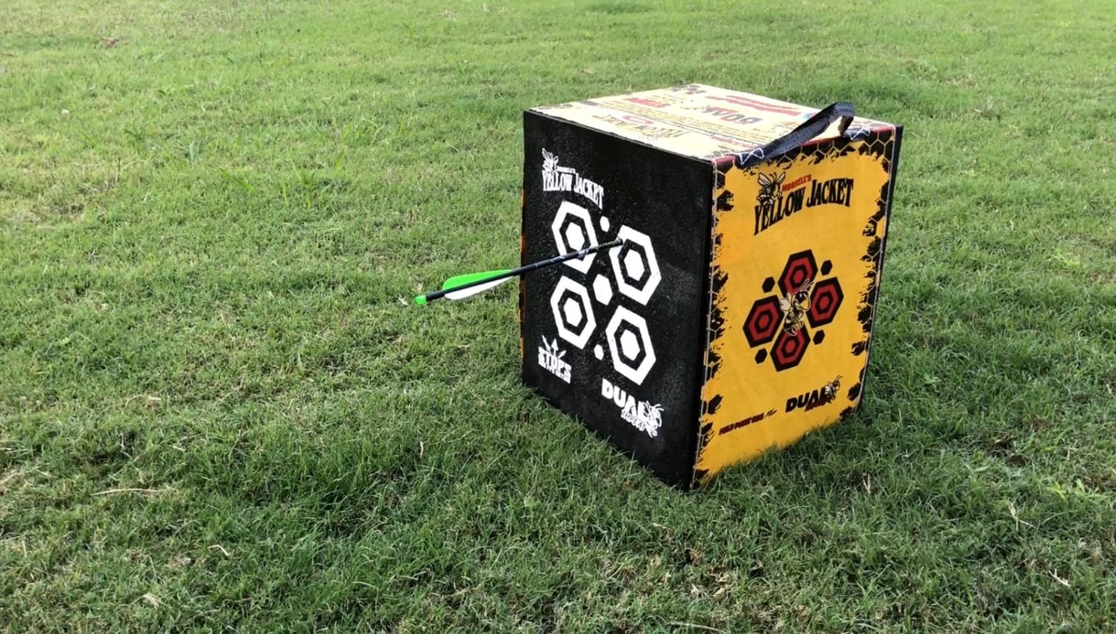 Morrell Yellow Jacket Dual Threat Foam Archery Target Block for Compound Bows and Crossbows, with 4 Sides and 32 Bullseyes, Yellow customer photo 1
