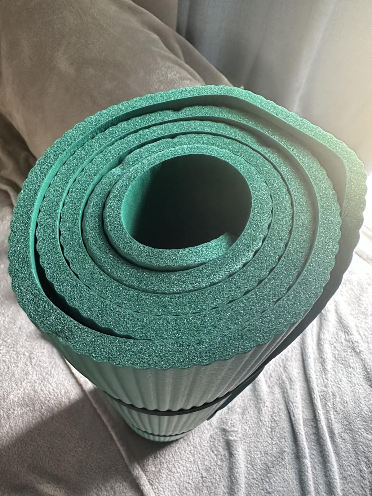 Gaiam Thick Yoga Mat, Exercise & Fitness Mat with Easy-Cinch Carrying Strap | Non-Slip NBR Foam | Joint Cushioning | Yoga, Pilates, Fitness & Floor Workouts | 72L x 24W customer photo 1