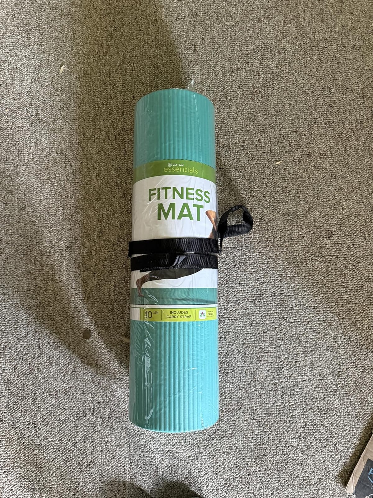 Gaiam Thick Yoga Mat, Exercise & Fitness Mat with Easy-Cinch Carrying Strap | Non-Slip NBR Foam | Joint Cushioning | Yoga, Pilates, Fitness & Floor Workouts | 72L x 24W customer photo 2
