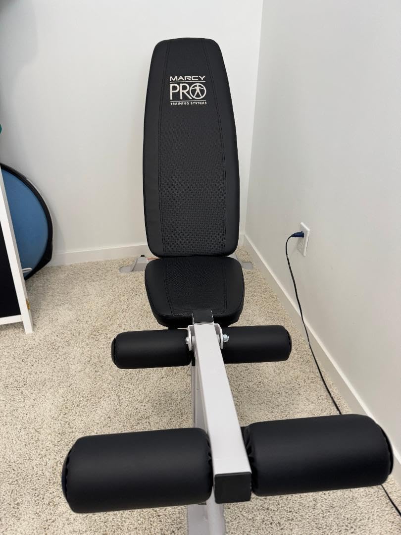 Marcy Foldable Incline Decline Weight Bench, Adjustable 6-Position Backrest with Leg Extension Attachment customer photo 2