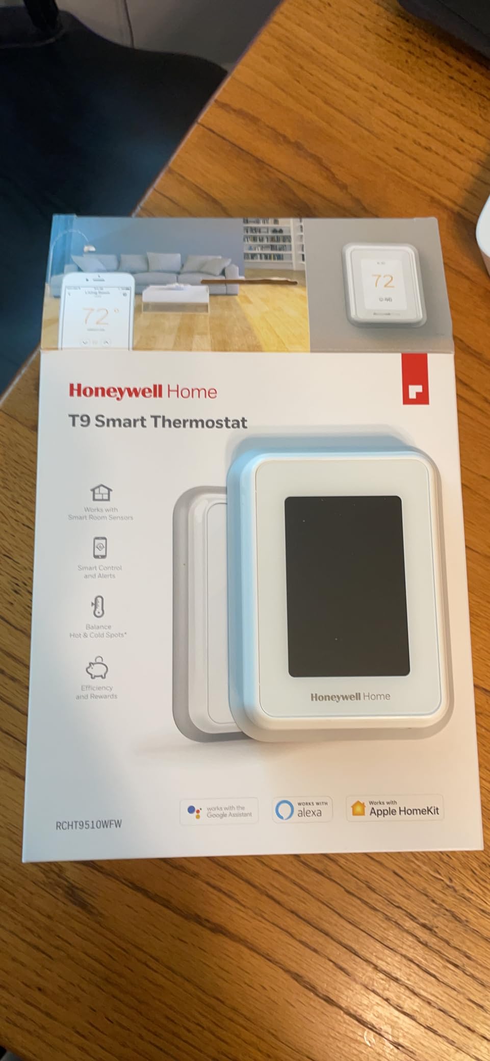 Honeywell Home T9 WiFi Smart Thermostat, Smart Room Sensor Ready, Touchscreen Display, Alexa and Google Assist customer photo 1