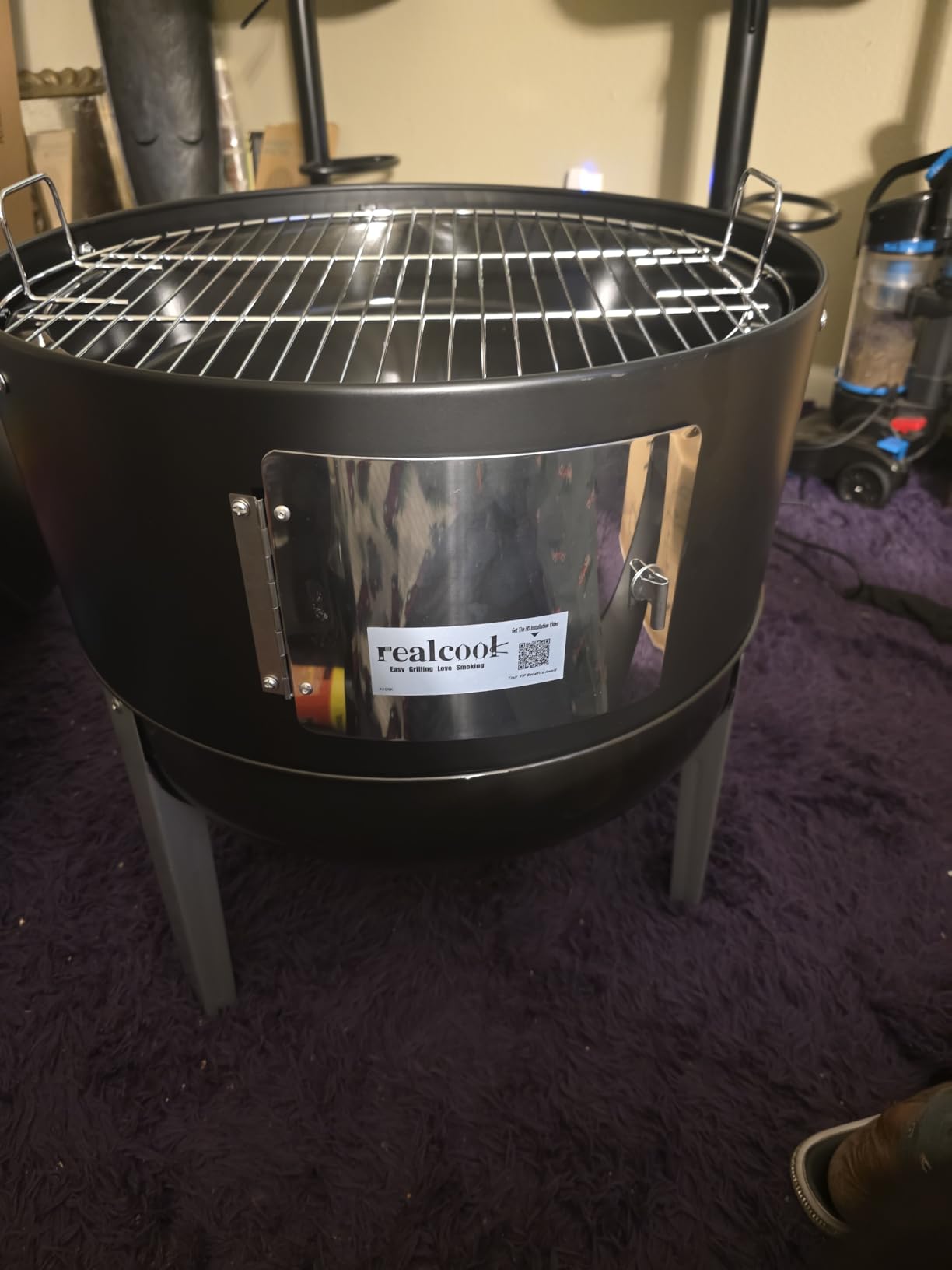 Realcook Vertical 17 Inch Steel Charcoal Smoker, Heavy Duty Round BBQ Grill customer photo 1