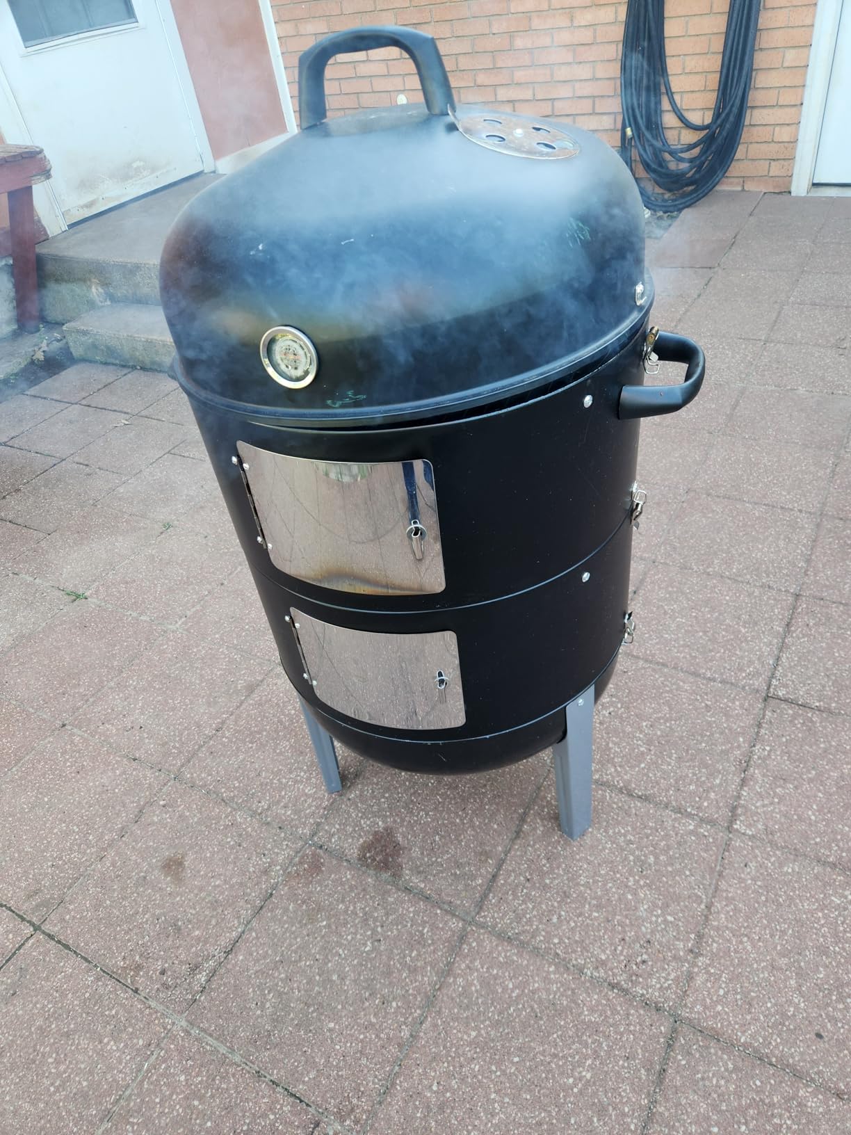 Realcook Vertical 17 Inch Steel Charcoal Smoker, Heavy Duty Round BBQ Grill customer photo 2