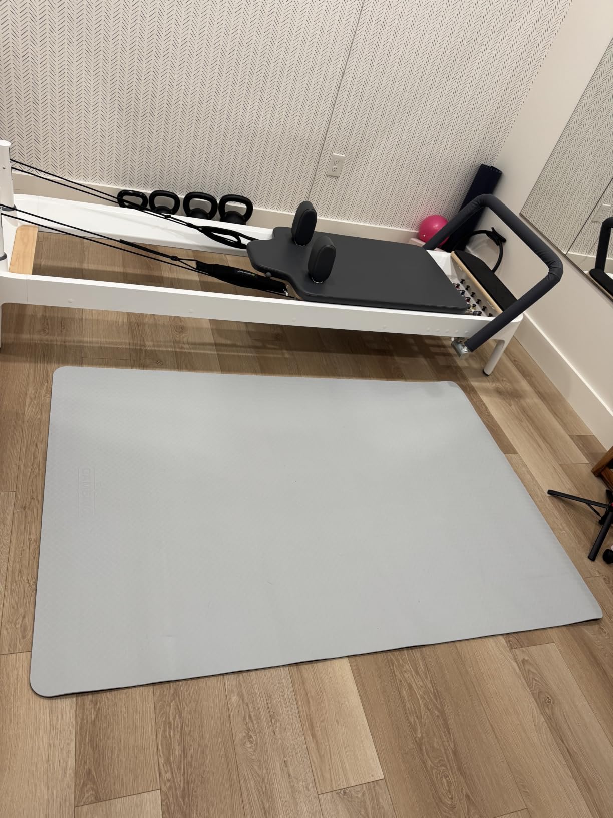 CAMBIVO 72''x48'' Large Yoga Mat, Extra Thick TPE Workout Mat | extra large exercise mat, non-slip TPE cushioning for joint relief, pilates stretching, apartment noise dampening customer photo 2