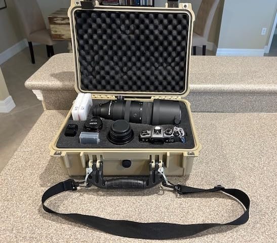 MEIJIA All Weather IP67 Waterproof Hard Camera Case,Hard Protective Case,Hard Case with Customizable Foam,Fit Use of Drones,Camera,Equipments,Pistols(Desert Tan,15.98x12.99x6.85inches) customer photo 2
