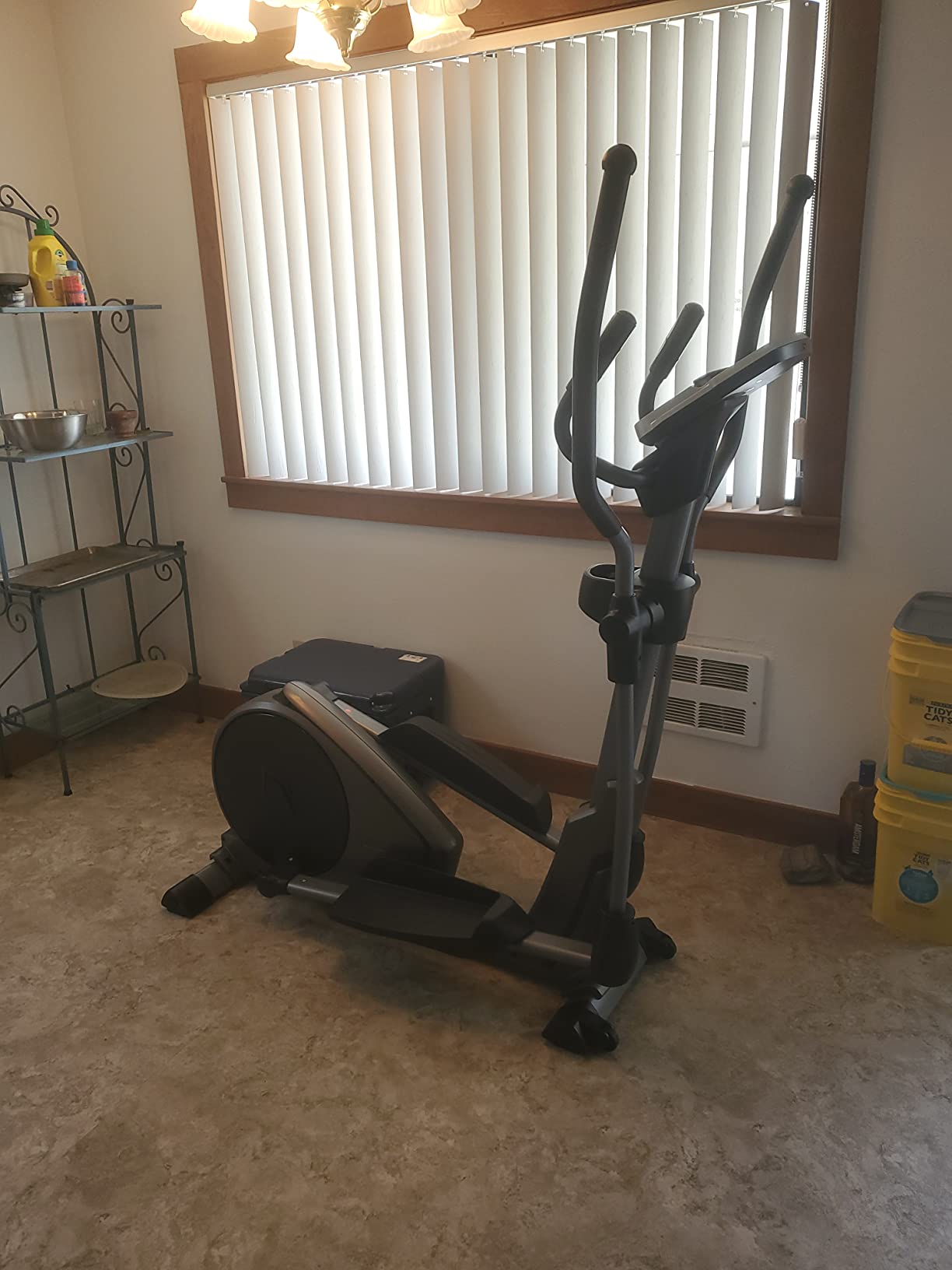 Sunny Health & Fitness Heavy Duty Elliptical Machine with Full Body Workout | Adjustable Resistance, Dual Handlebar, Performance Monitor, Device Holder, Heart Rate Monitor, 300LB-330 LB Capacity customer photo 1