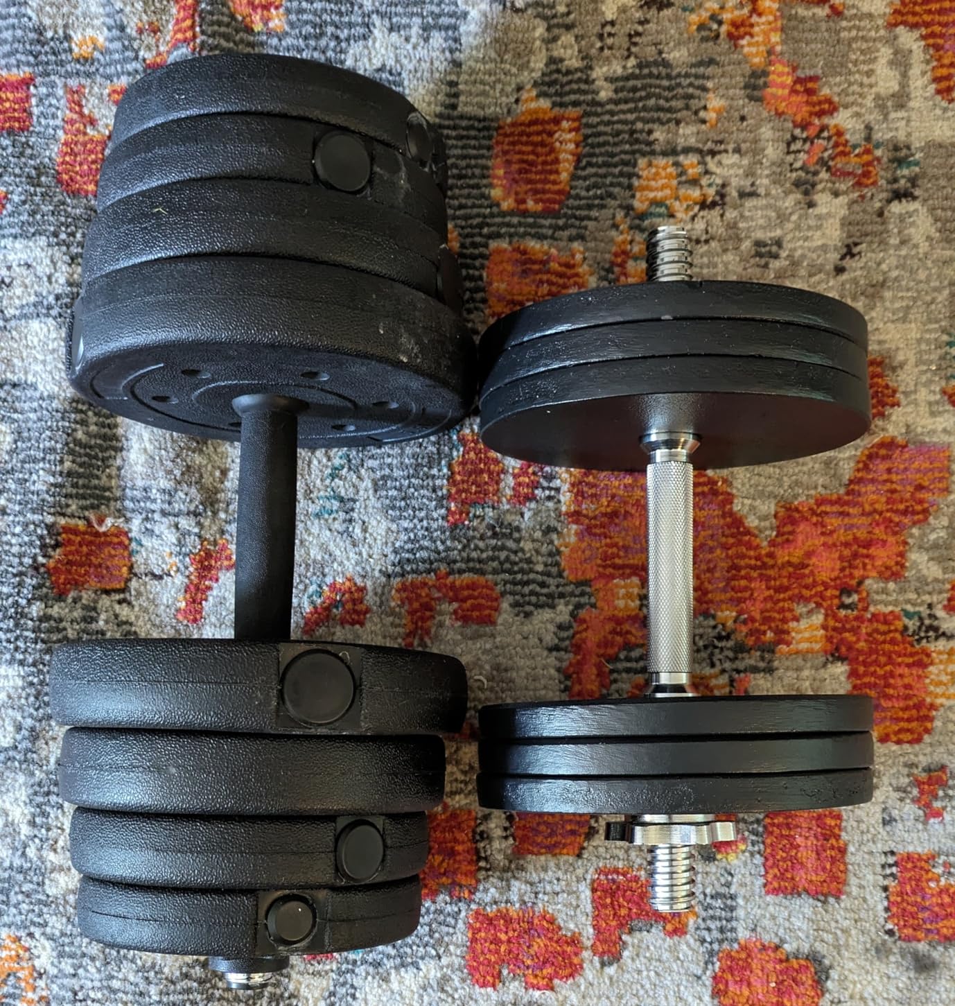 Yaheetech Adjustable Dumbbell Set Free Weights with Spinlock Collars, Black customer photo 2