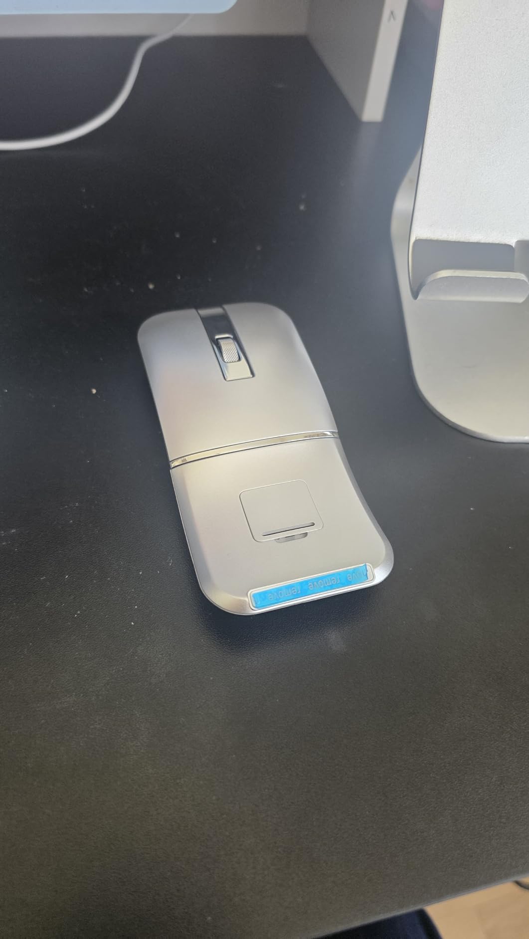Bluetooth Wireless Arc Travel Mouse, Bluetooth 5.0/4.0 & 2.4G Tri-Mode, Rotating Foldable Ergonomic Mice, Type-C Rechargeable Multi-Device for Microsoft Laptop, PC, MacBook, Chromebook, Lenovo - Black customer photo 2