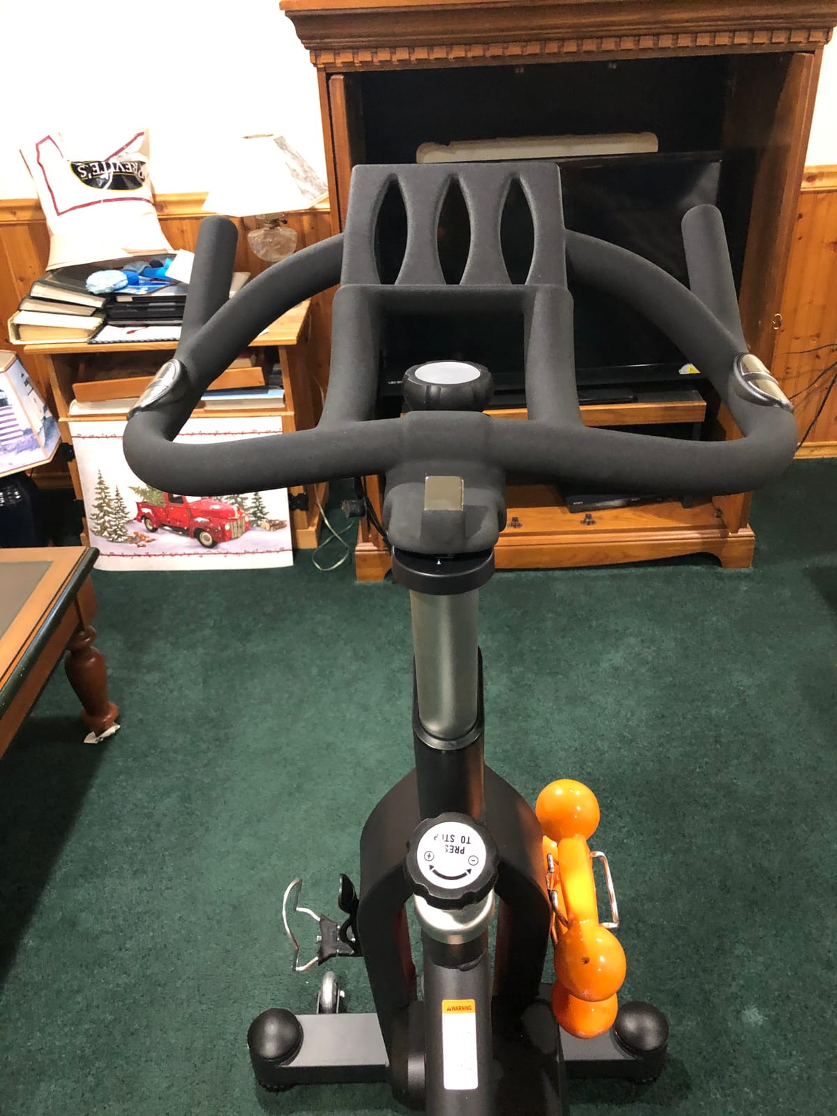 Sunny Health & Fitness Indoor Cycling Exercise Bike w/Pulse Sensors & 4-Way Adjustable Seat, Stationary Home Cardio Training Machine w/Micro-Adjustable Magnetic Resistance for Intensive Cardio Session customer photo 1