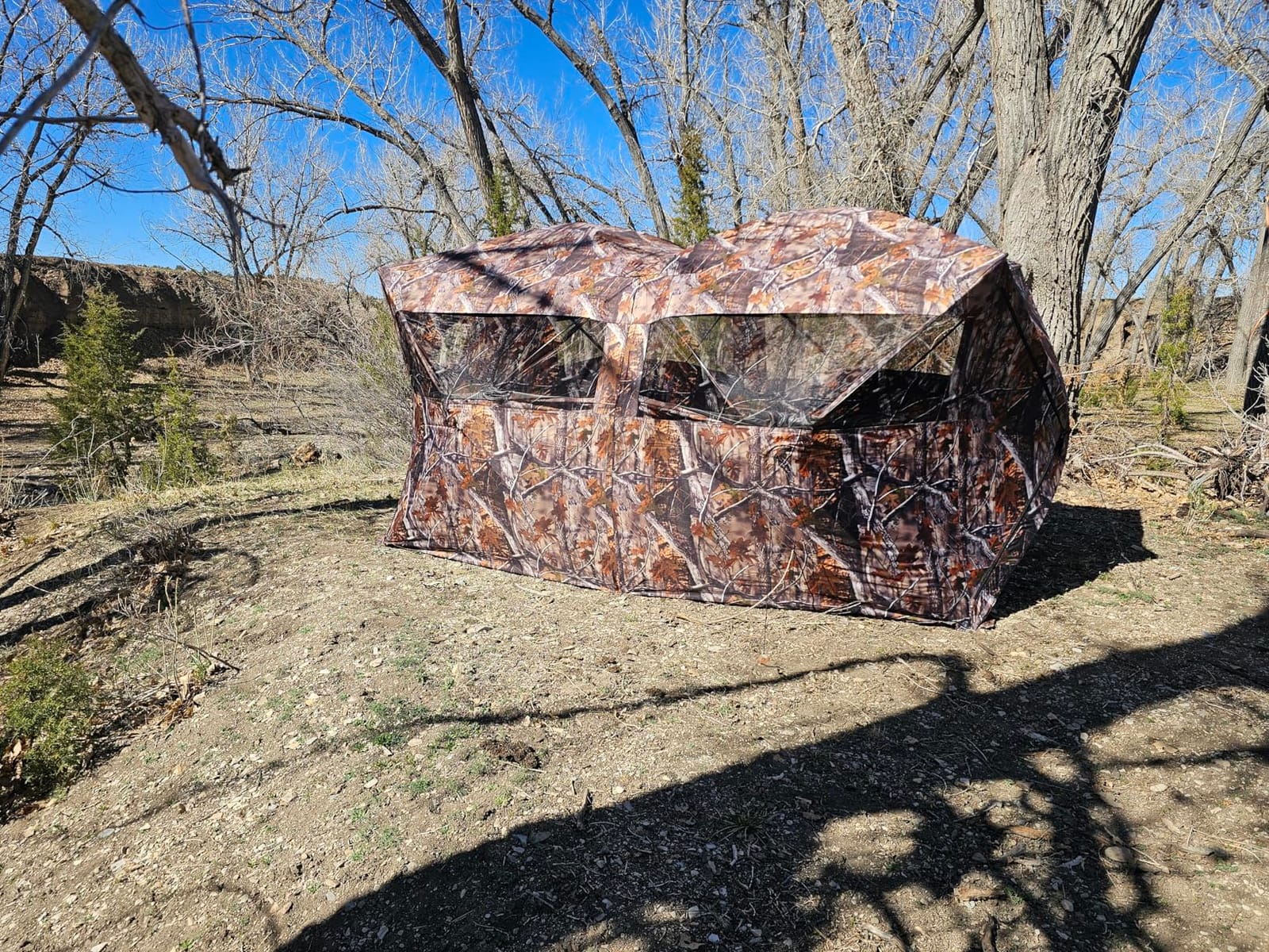 THUNDERBAY Bunkhouse Pop Up Portable 6 Person Side-by-Side Hunting Blind, Footprint: 140