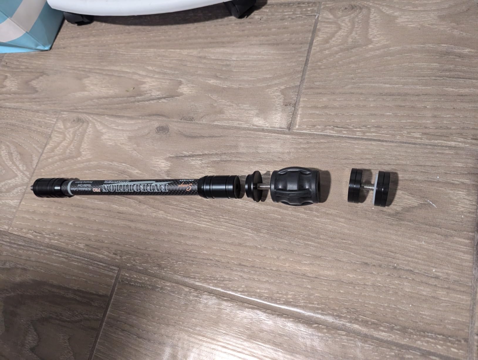 SUNYA Archery Bow Stabilizer for Compound Bow, Carbon Fiber Body Flexible Core, Damping System and Weights Kit, 8