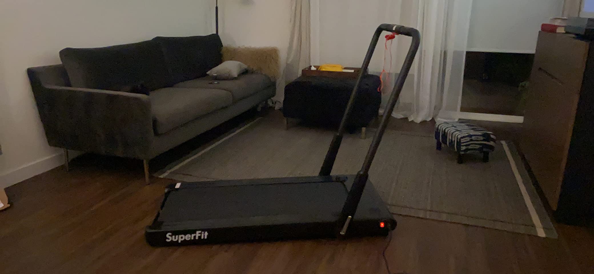 Goplus 2 in 1 Folding Treadmill, 2.25HP Under Desk Electric Superfit Treadmill, Installation-Free with APP Control, Remote Control, Bluetooth Speaker, LED Display, Walking for Home customer photo 1
