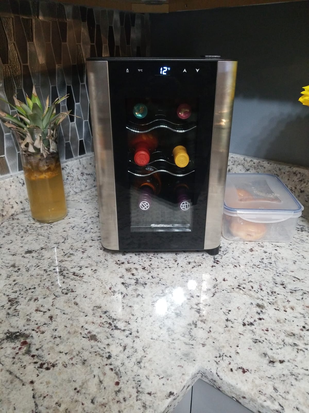 Wine Enthusiast 6-Bottle Countertop Wine Cooler – Compact Mini Wine Cooler for Kitchen or Bedroom with 3 Shelves, Energy-Efficient Cooling, Adjustable Digital Temperature Control customer photo 2