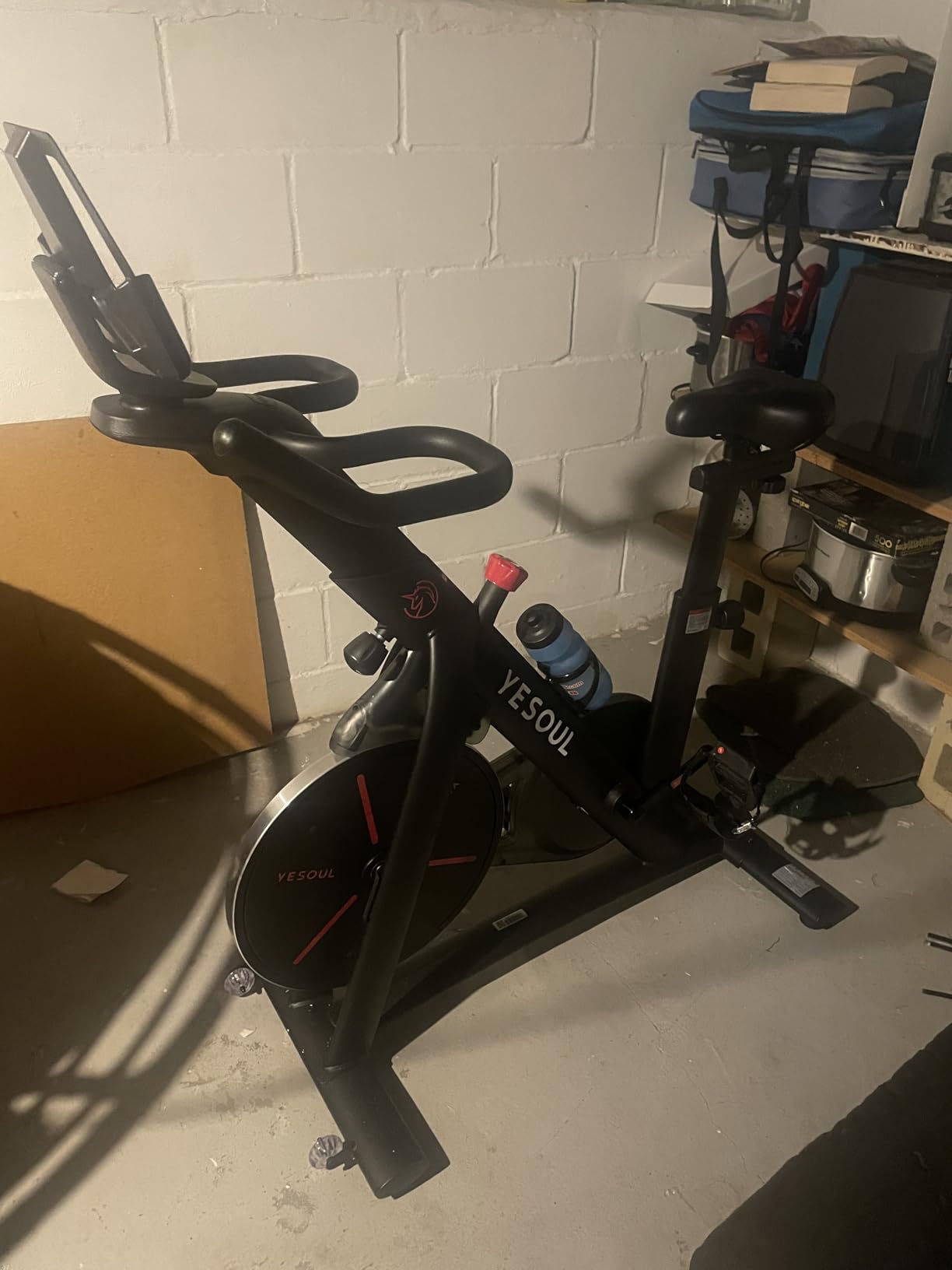 YESOUL Exercise Bike, Magnetic Stationary Bike for Home with App Training | Smart Bluetooth Tracking, Quiet Magnetic Resistance, Tablet Mount and 350 lb Capacity for Home Gym Cycling Workouts customer photo 2