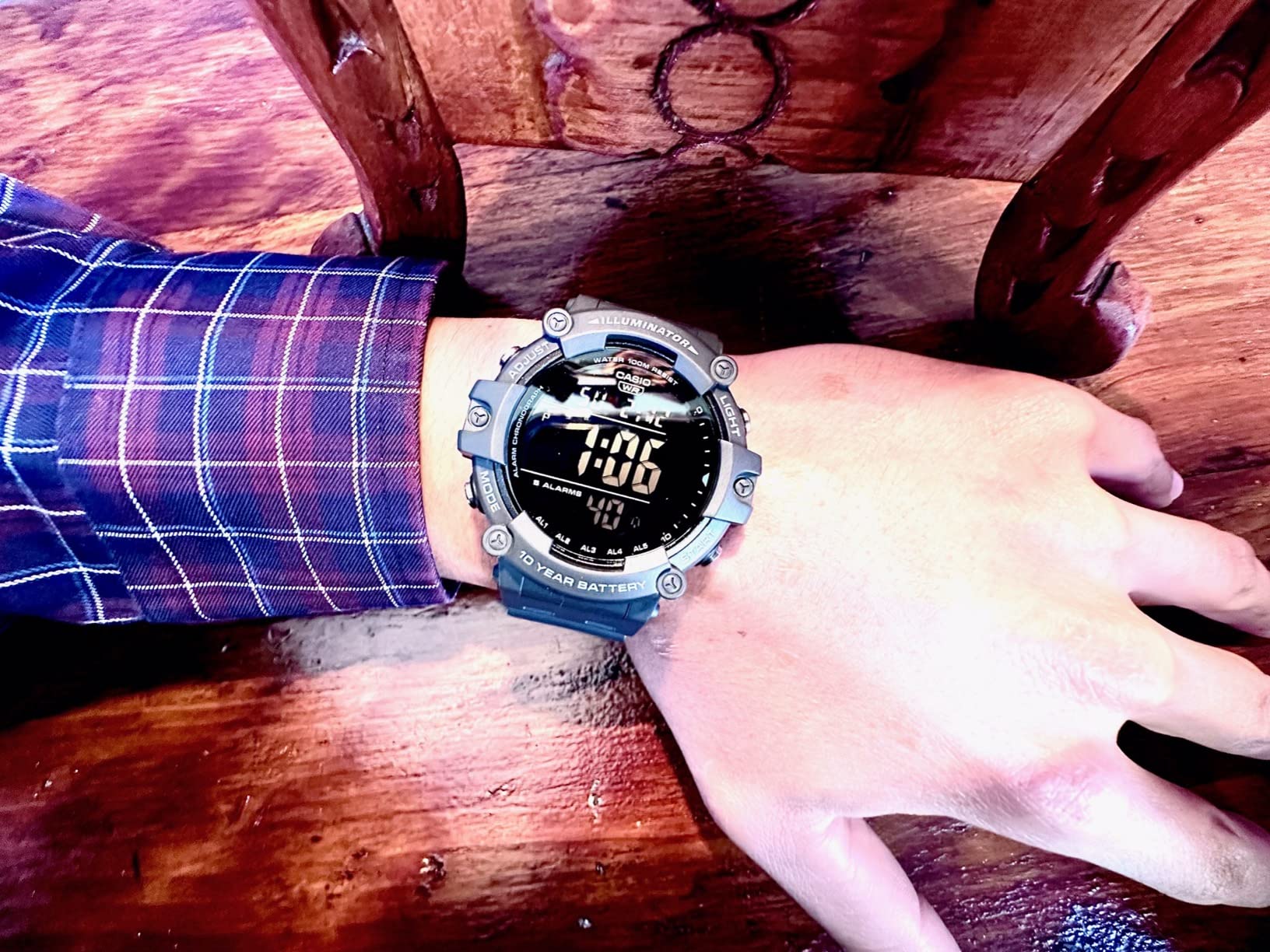 Casio Illuminator AE1500WH Series | 10-Year Battery | LED Backlight | 5-Alarms | 1/100 Sec Stopwatch | Men's Digital Watch customer photo 2