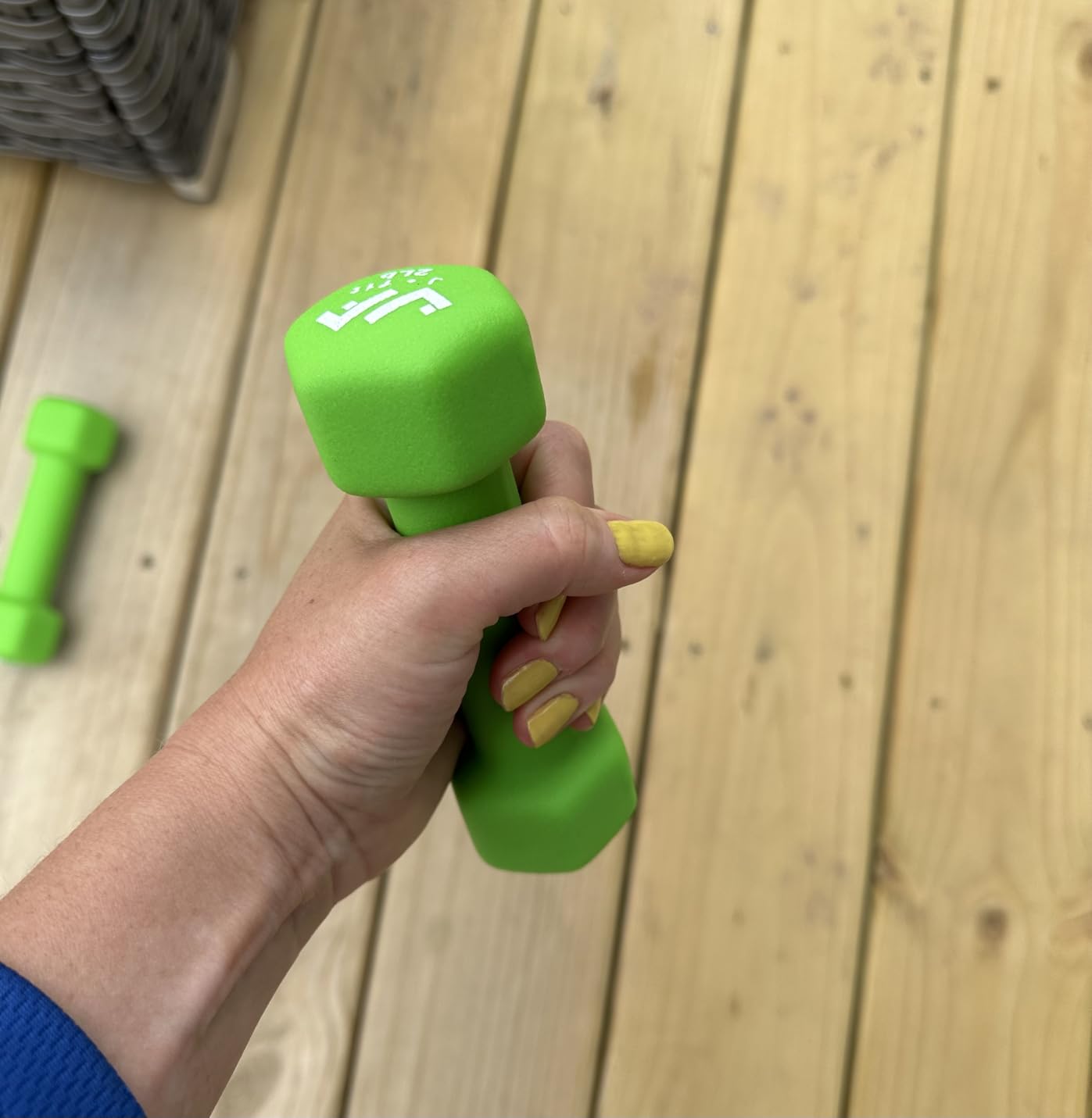 JFIT Dumbbell Pairs or Sets - Neoprene & Vinyl Coated Hand Weights for Home Gym, Strength Training, Aerobics, Cardio Exercise and Fitness customer photo 2