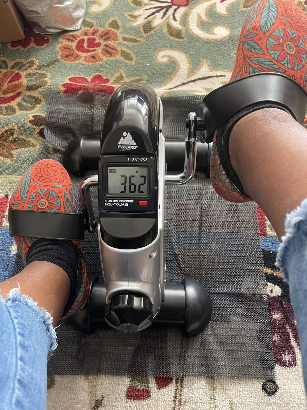 Mini Exercise Bike, himaly Under Desk Bike Pedal Exerciser Portable Foot Cycle Arm & Leg Peddler Machine with LCD Screen Displays customer photo 1