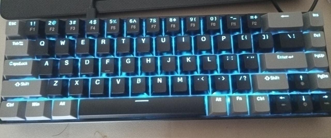 MageGee Portable 60% Mechanical Gaming Keyboard, MK-Box LED Backlit Compact 68 Keys Mini Wired Office Keyboard with Red Switch for Windows Laptop PC Mac - Black/Grey customer photo 1