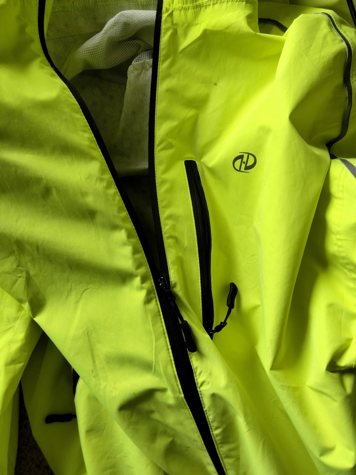 Hugut Men's Cycling Running Rain Jacket Lightweight Waterproof Biking Hiking Windbreaker Raincoat Reflective Packable customer photo 1