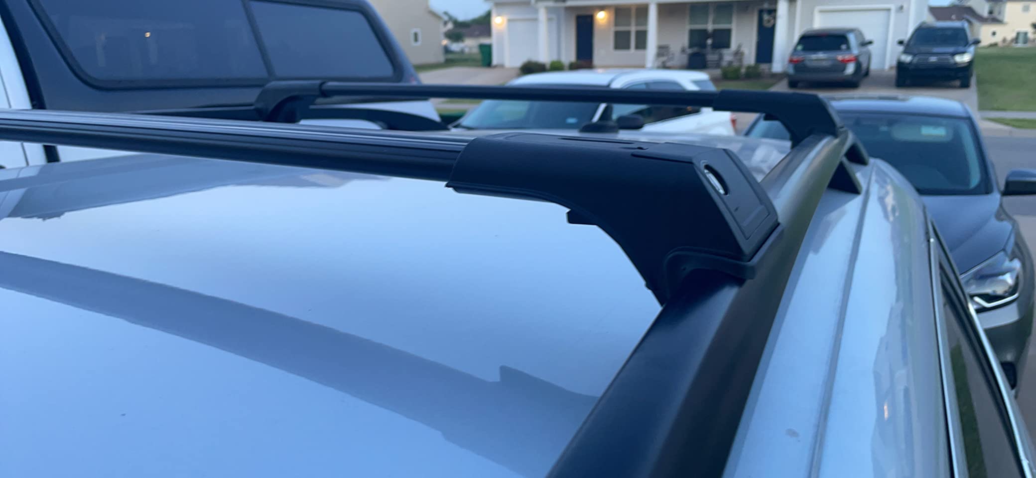 ERKUL Roof Rack Cross Bars for VW Volkswagen Golf SW Alltrack 2013-2019 | Aluminum Crossbars with Anti Theft Lock for Rooftop | Compatible with Raised Rails - Silver customer photo 2
