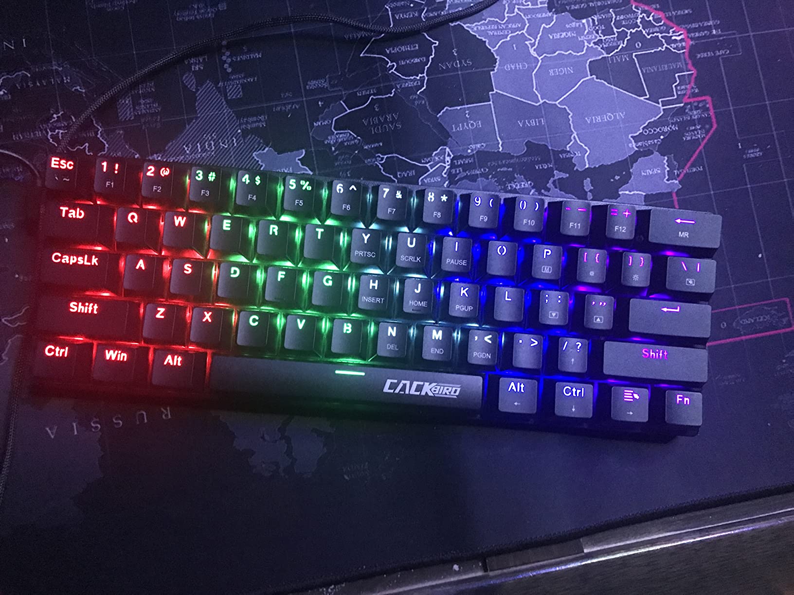 60% Wired Mechanical Gaming Keyboard with Blue Switches, LED Backlit customer photo 1