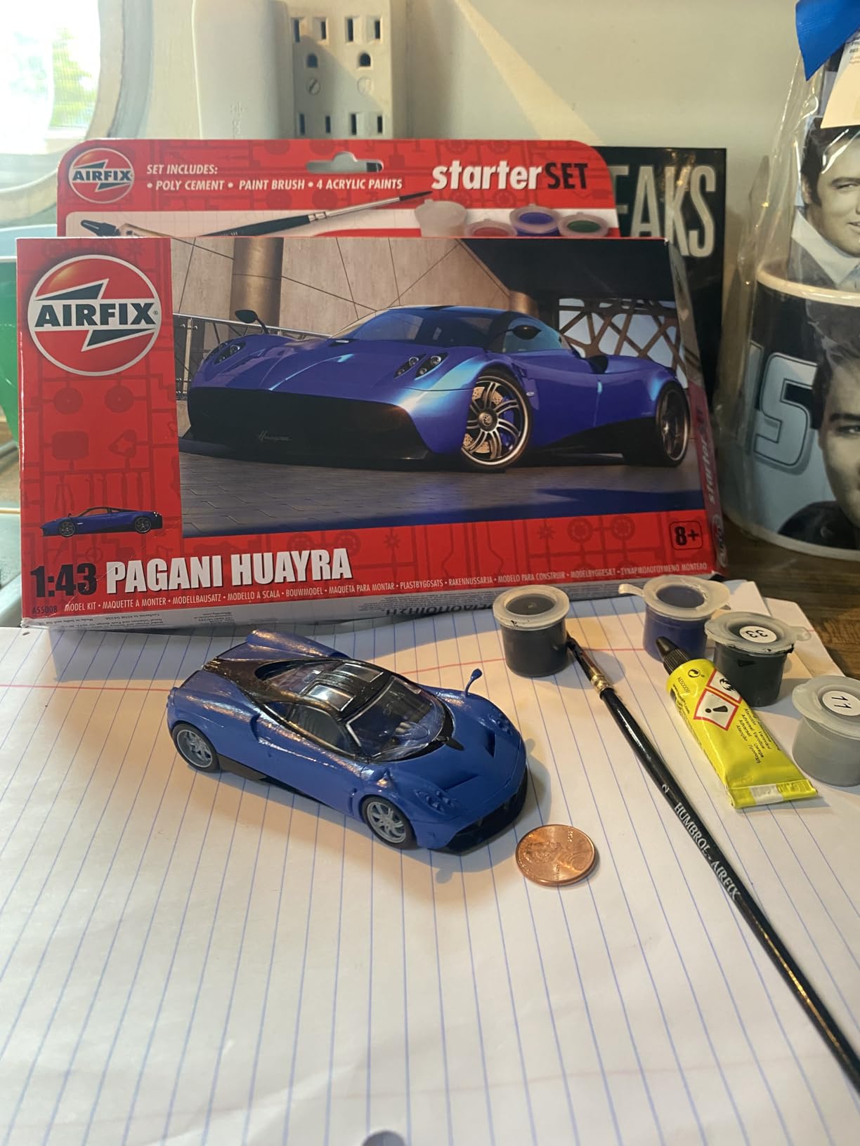 Airfix Starter Set Model Kit Car - A55008 Pagani Huayra - 1:43 Scale Plastic Car Kits to Build and Paint for Adults & Kids 14+, Includes Paints - Mens Hobbies Kits, Skill Lvl. 1 customer photo 1
