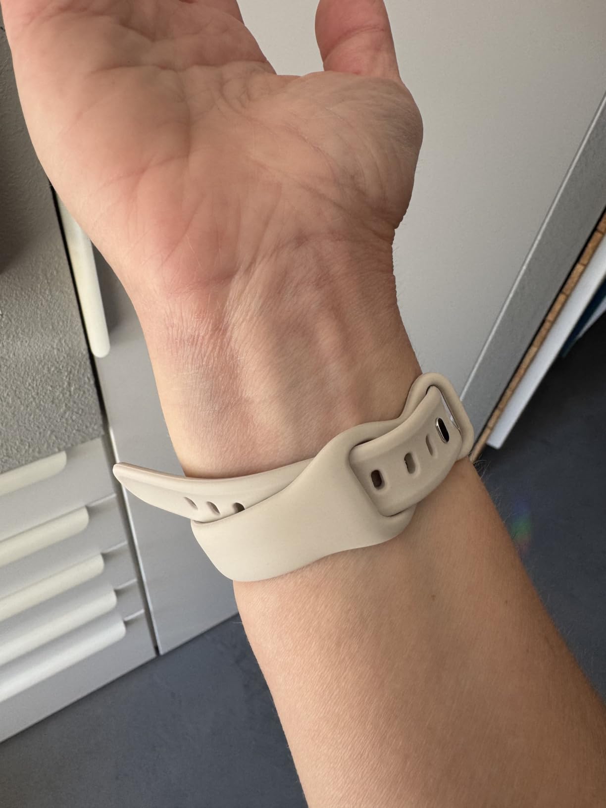 Thin Slim Band Compatible with Apple Watch 38mm 40mm 41mm 42mm 44mm 45mm 46mm 49mm, Replacement Silicone Sport Strap for iWatch Series 11/10/9/8/7/6/5/4/3/2/1 Ultra SE Women Men, Starlight customer photo 1