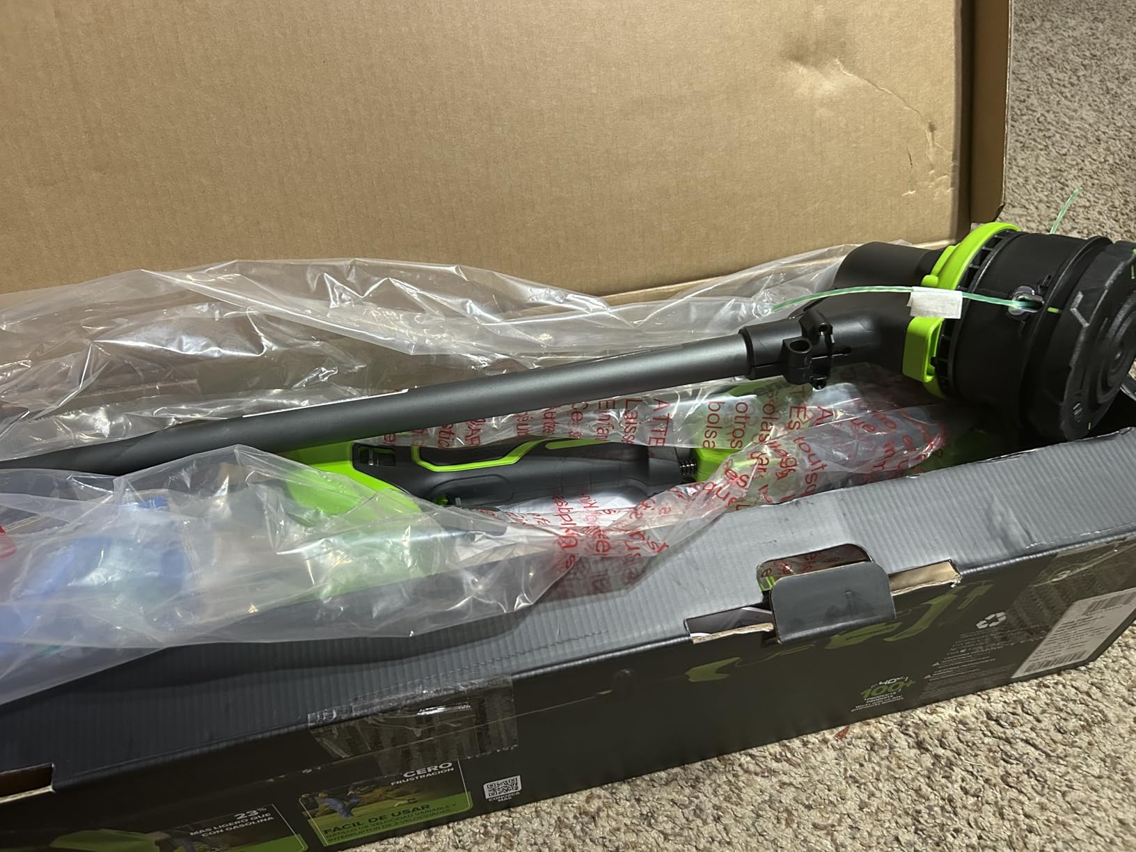 Greenworks 40V 15 in Cordless String Trimmer, 2.0 Ah Battery and Charger customer photo 1