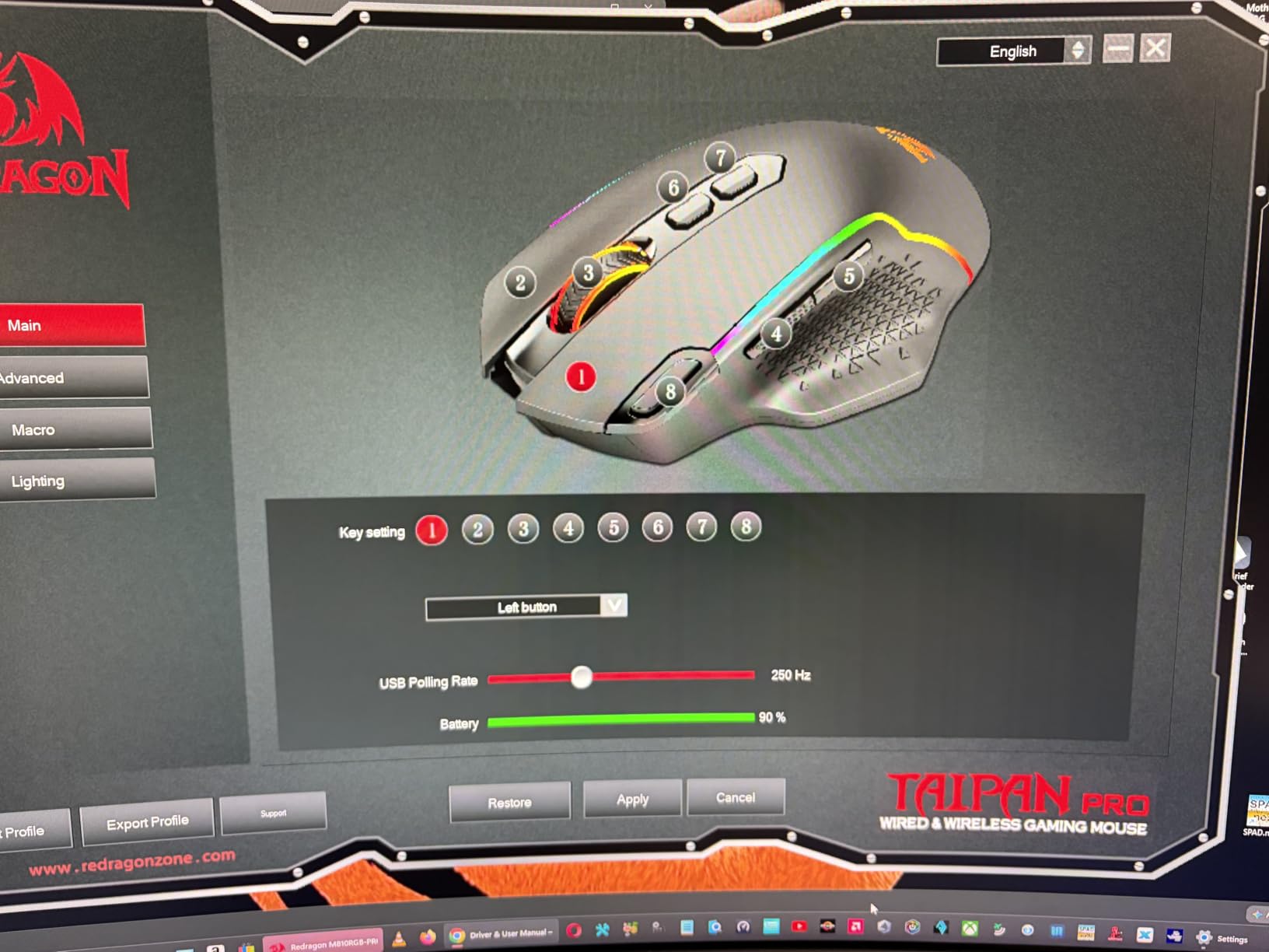 Redragon M810 PRO Wireless RGB Gaming Mouse 10000 DPI Remapping Keys customer photo 1