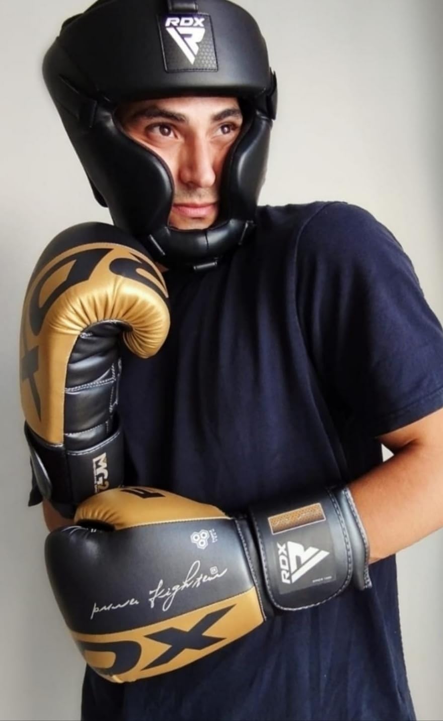 RDX Boxing Gloves, Maya Hide Leather Training Gloves for Muay Thai, Kickboxing, Sparring, Punch Bag, Punching Bag, Kickboxing Gloves, Martial Arts Training, Home Gym, Men, Women, 8 10 12 14 16 oz customer photo 2