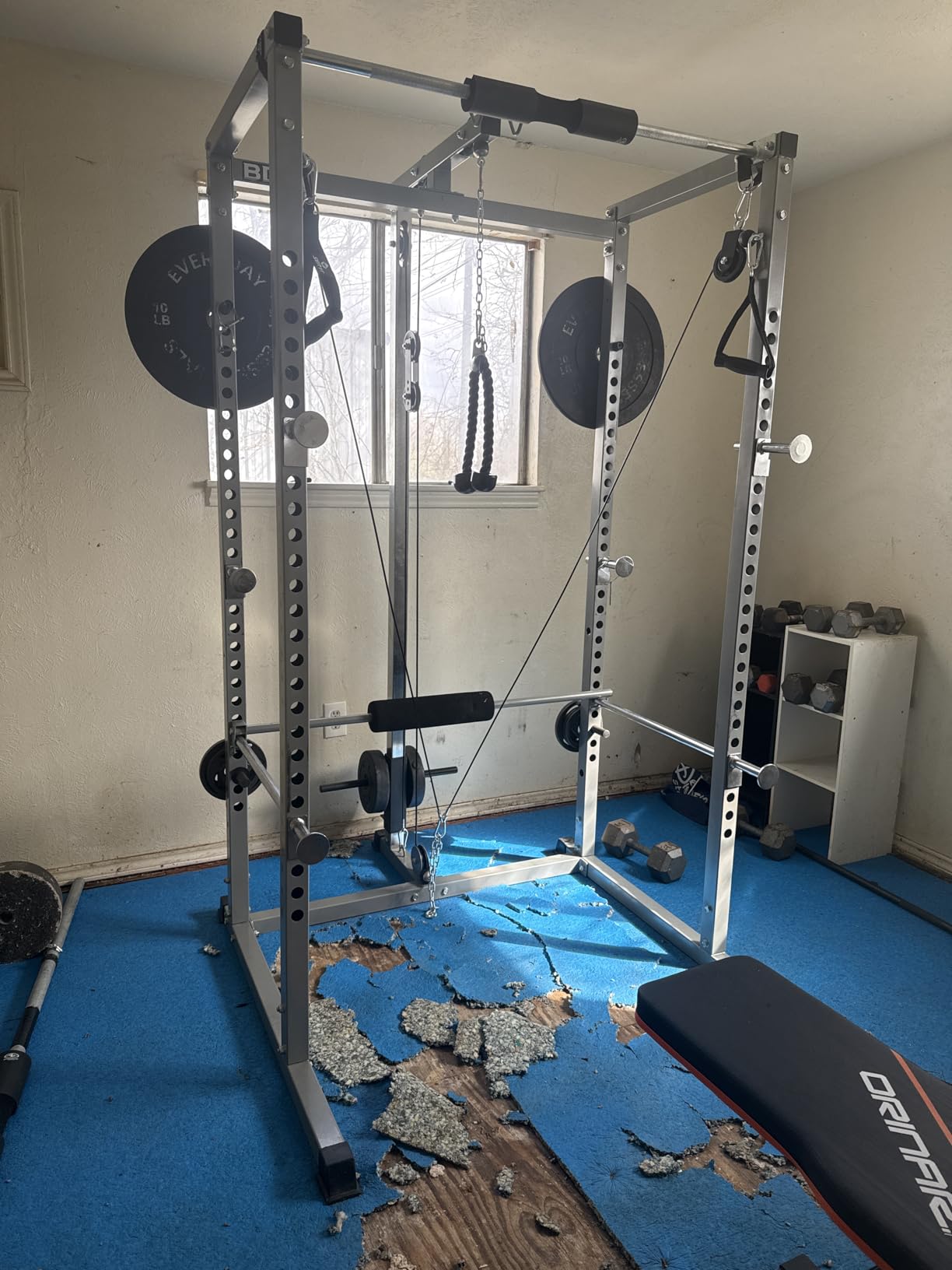 SERTT Home Gym Pulley System - Tricep Workout, Lat Pulldown, Biceps Curl, Triceps, Shoulders, Back, Forearm, Weight Cable for Squat Rack, Garage customer photo 2